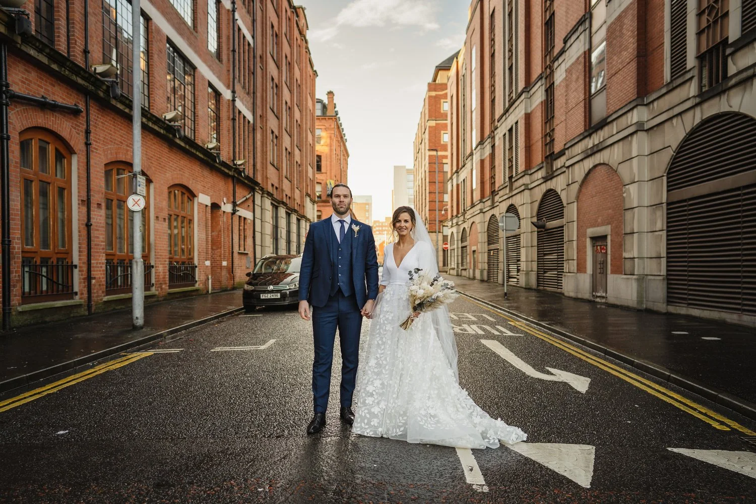  Laura and Matthews wedding in the Muddler’s Club restaurant in Belfast’s Cathedral Quarter. The couple got ready in the Hilton hotel before heading to St.Malachy’s church for their ceremony. Afterwards, we took photos around Cathedral Quarter before