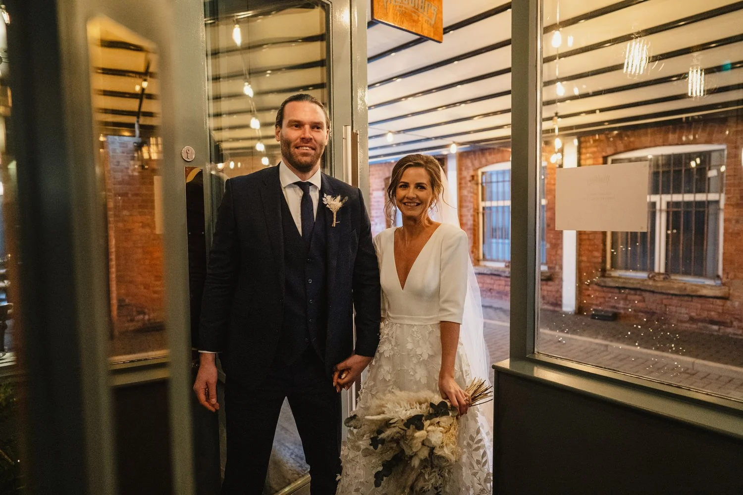  Laura and Matthews wedding in the Muddler’s Club restaurant in Belfast’s Cathedral Quarter. The couple got ready in the Hilton hotel before heading to St.Malachy’s church for their ceremony. Afterwards, we took photos around Cathedral Quarter before