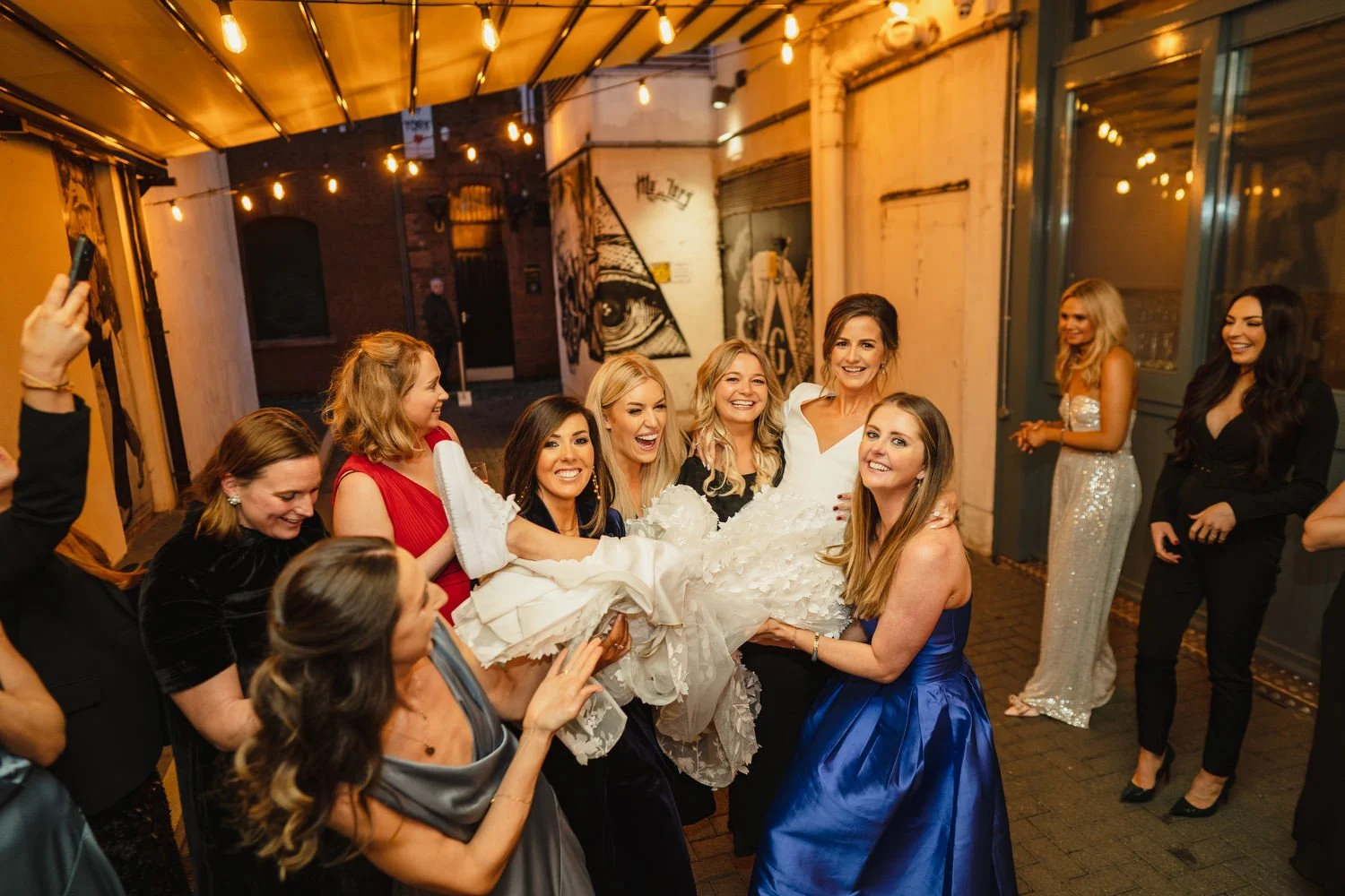  Laura and Matthews wedding in the Muddler’s Club restaurant in Belfast’s Cathedral Quarter. The couple got ready in the Hilton hotel before heading to St.Malachy’s church for their ceremony. Afterwards, we took photos around Cathedral Quarter before