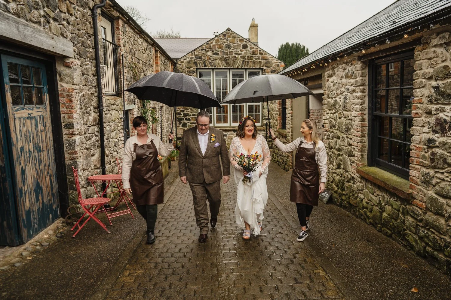  Sarah Dynan and Ciaran Madden’s humanist wedding in Limepark cottages in Armoy, County Antrim. 