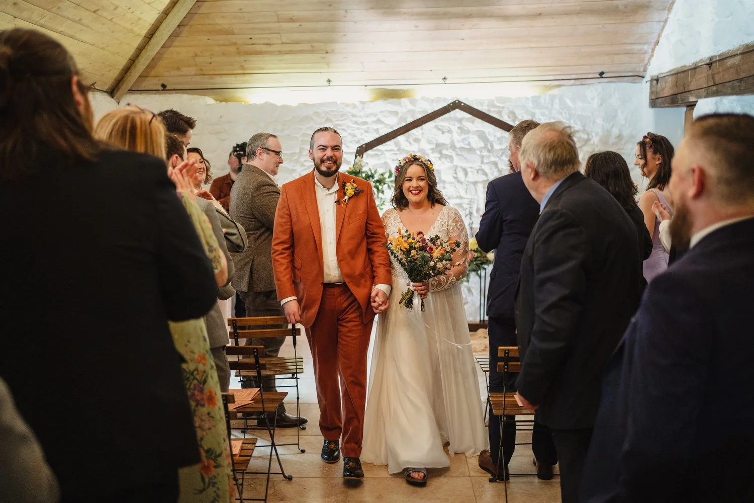  Sarah Dynan and Ciaran Madden’s humanist wedding in Limepark cottages in Armoy, County Antrim. 