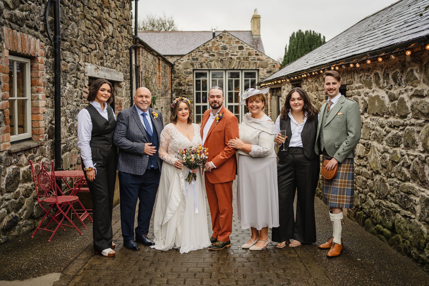  Sarah Dynan and Ciaran MaddenÕs humanist wedding in Limepark cottages in Armoy, County Antrim. 