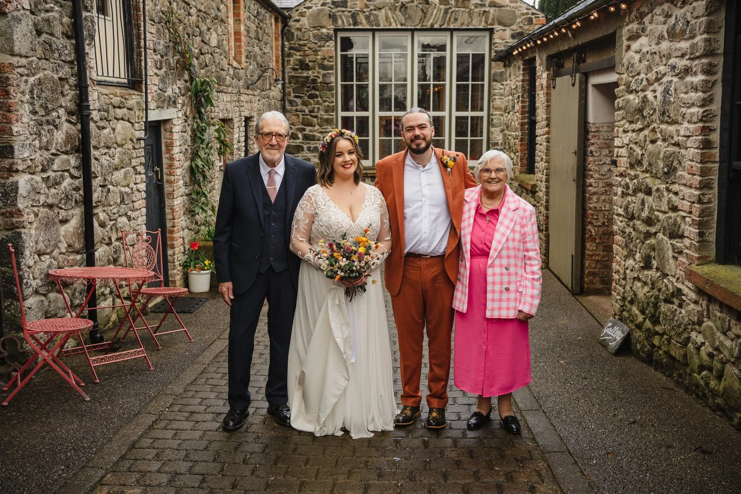  Sarah Dynan and Ciaran MaddenÕs humanist wedding in Limepark cottages in Armoy, County Antrim. 