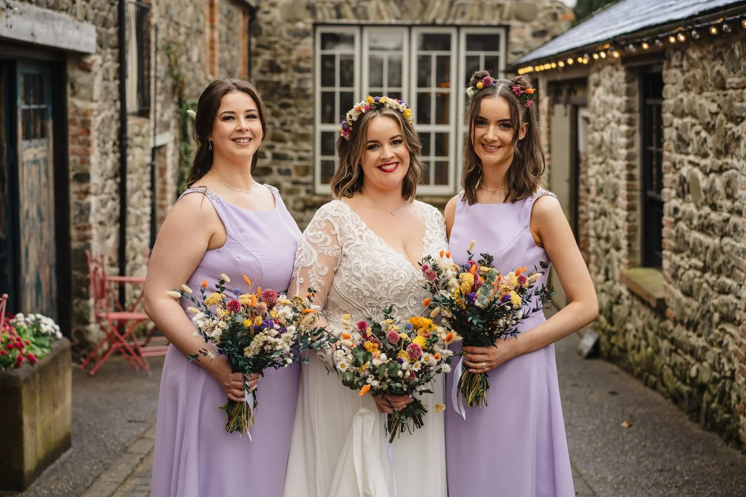 Sarah Dynan and Ciaran MaddenÕs humanist wedding in Limepark cottages in Armoy, County Antrim. 