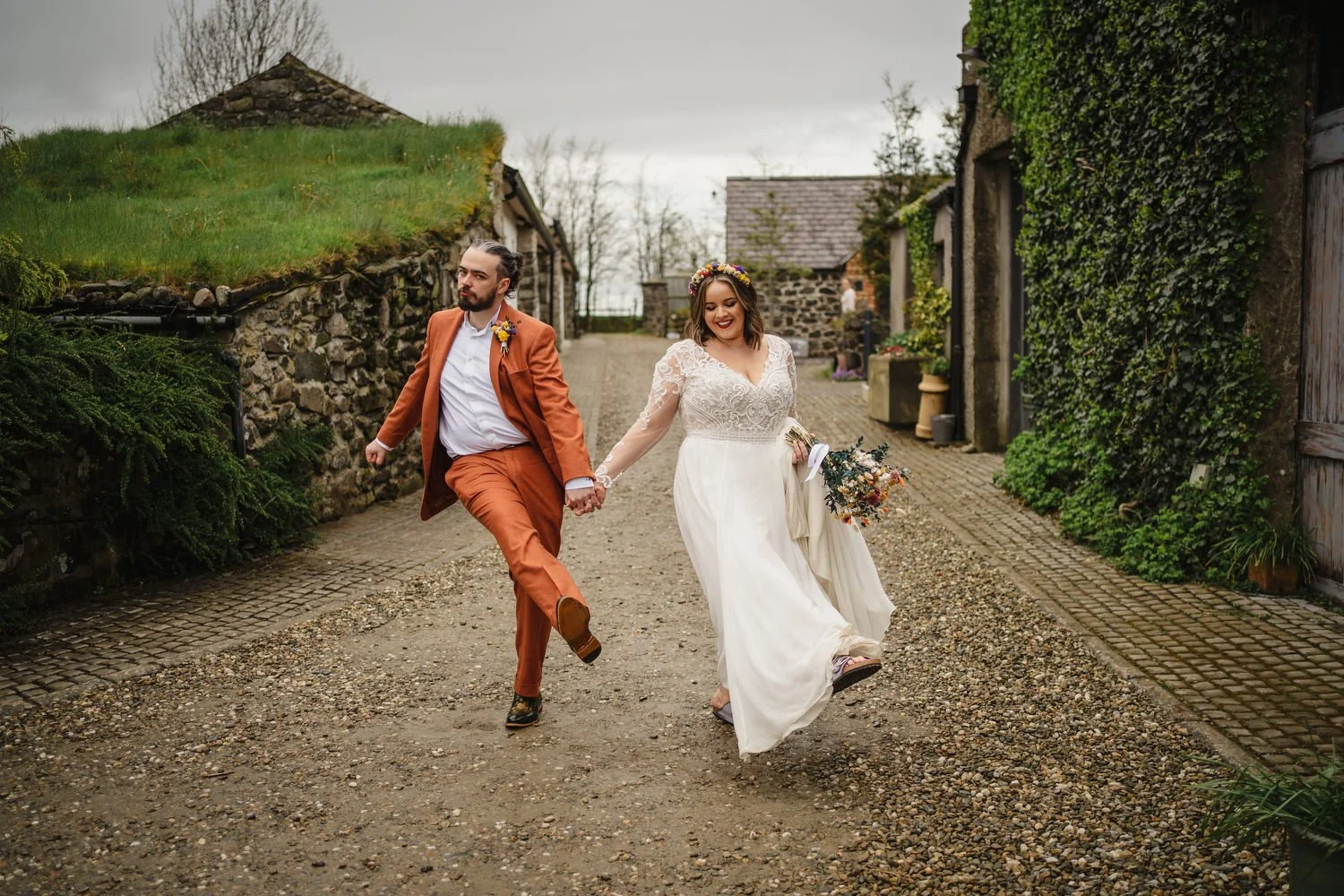  Sarah Dynan and Ciaran Madden’s humanist wedding in Limepark cottages in Armoy, County Antrim. 