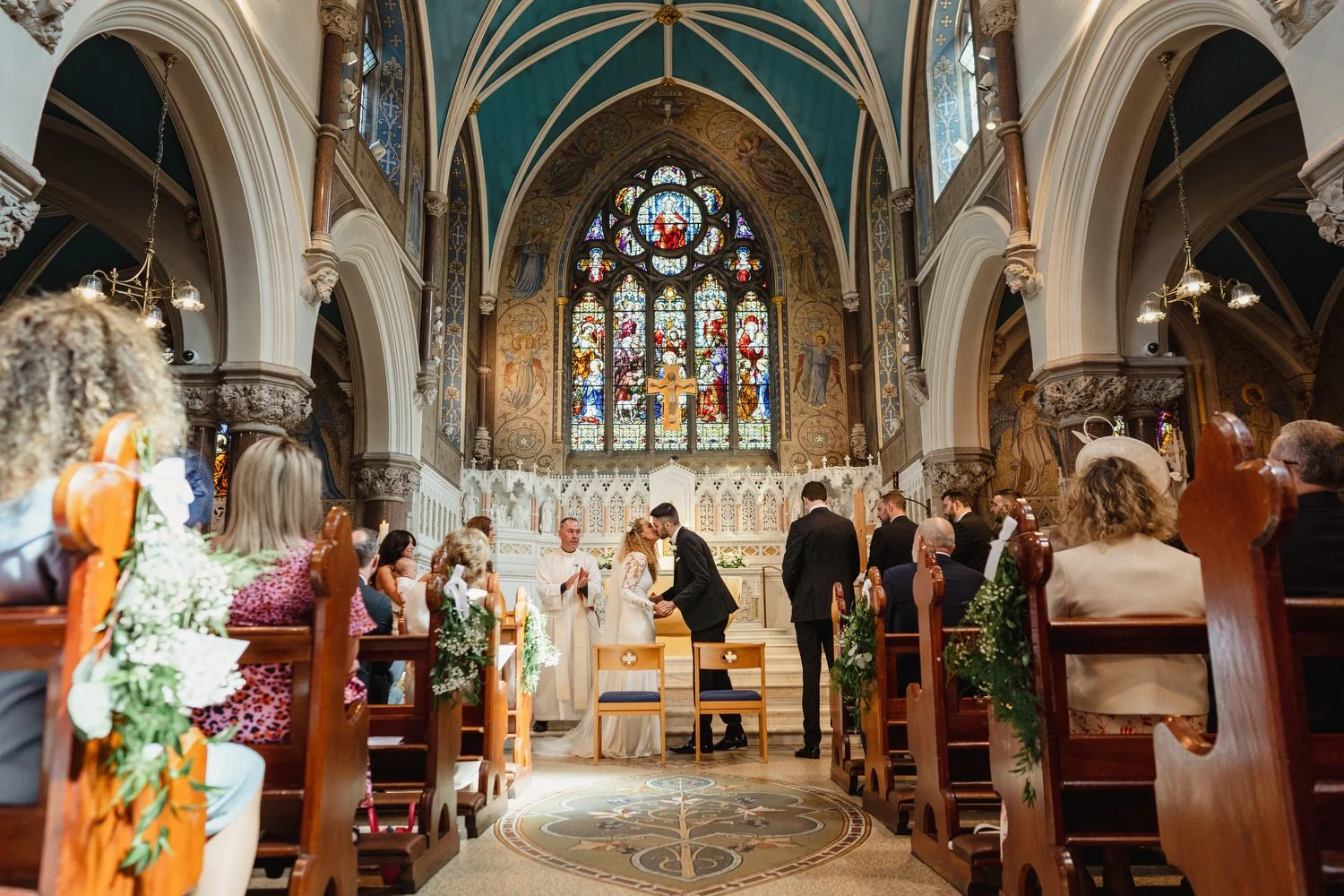  Titanic Hotel wedding photos with ceremony in the Good Shepherd Catholic Church on Ormeau Road. 