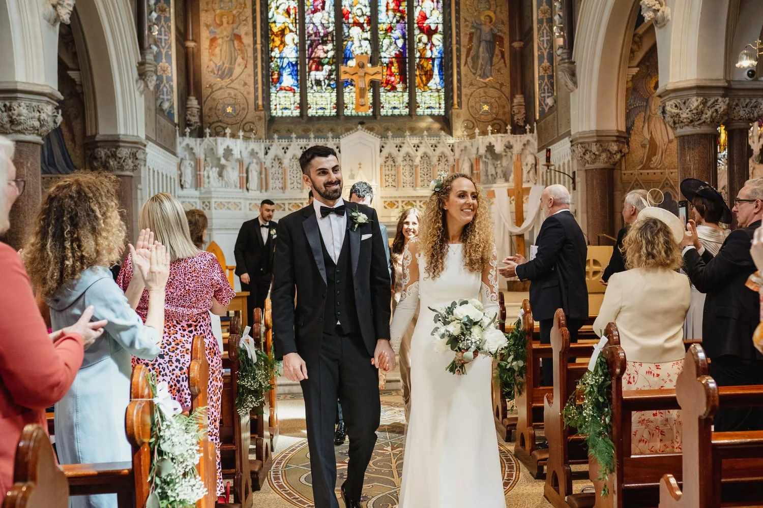  Titanic Hotel wedding photos with ceremony in the Good Shepherd Catholic Church on Ormeau Road. 