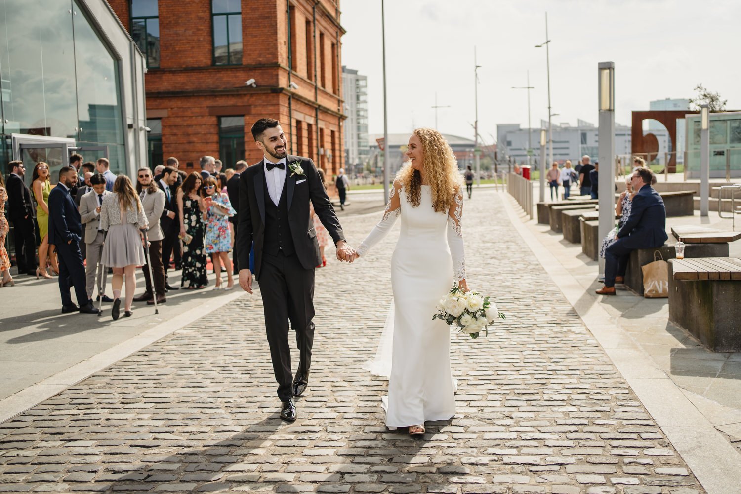  Titanic Hotel wedding photos with ceremony in the Good Shepherd Catholic Church on Ormeau Road. 