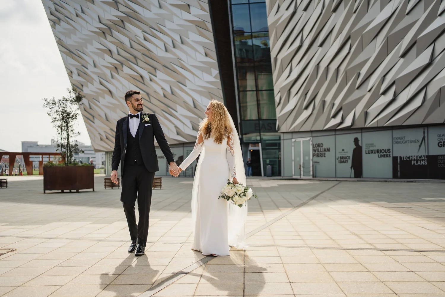  Titanic Hotel wedding photos with ceremony in the Good Shepherd Catholic Church on Ormeau Road. 
