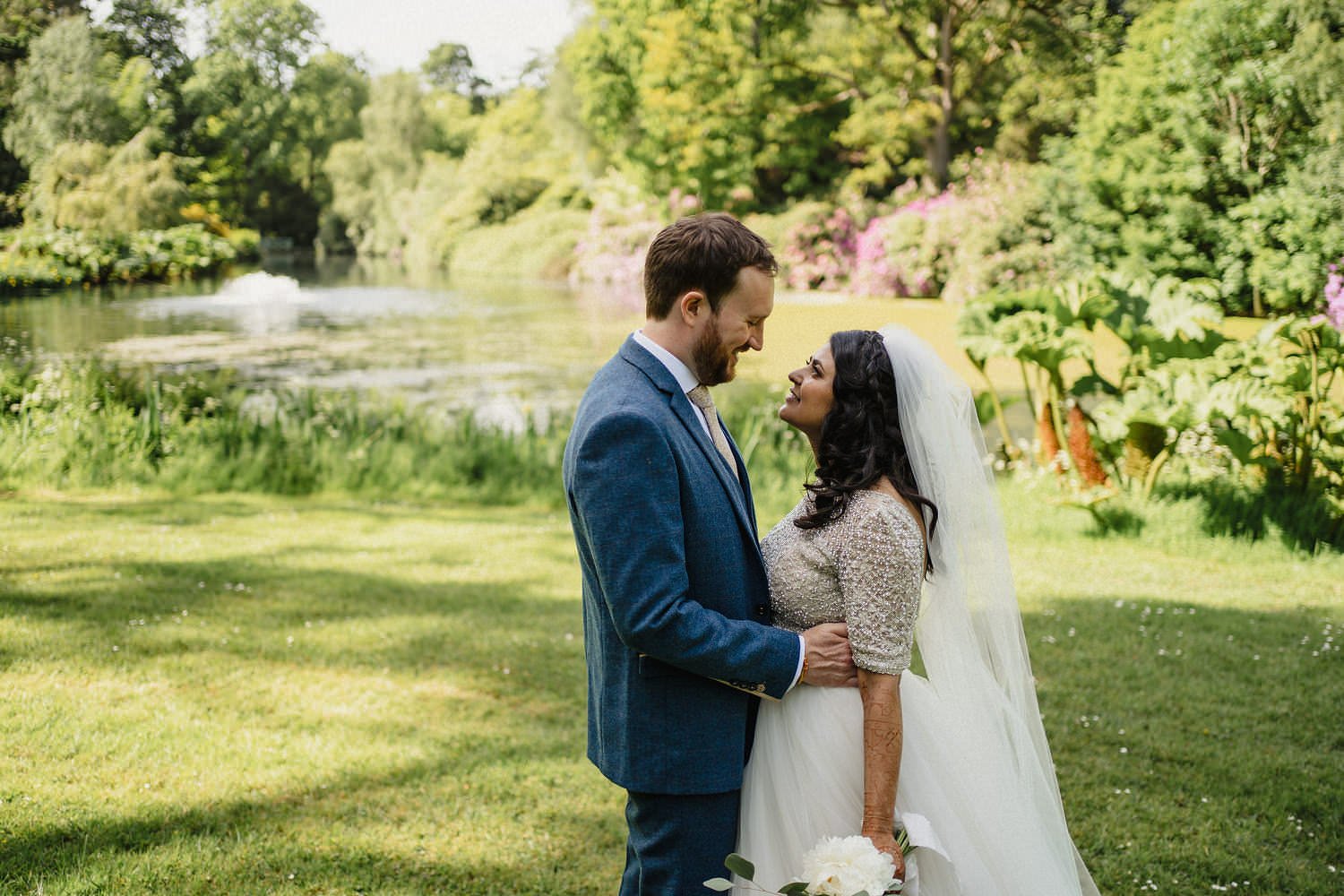  Heena and AndrewÕs humanist outdoor wedding in Larchfield Estate.  