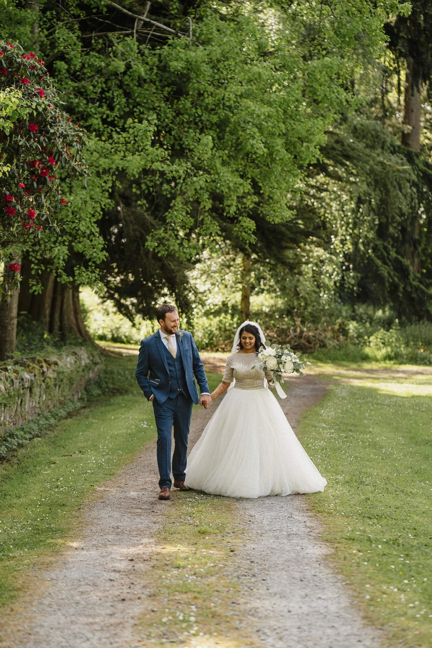  Heena and AndrewÕs humanist outdoor wedding in Larchfield Estate.  