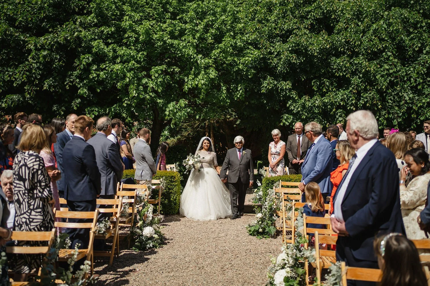  Heena and AndrewÕs humanist outdoor wedding in Larchfield Estate.  