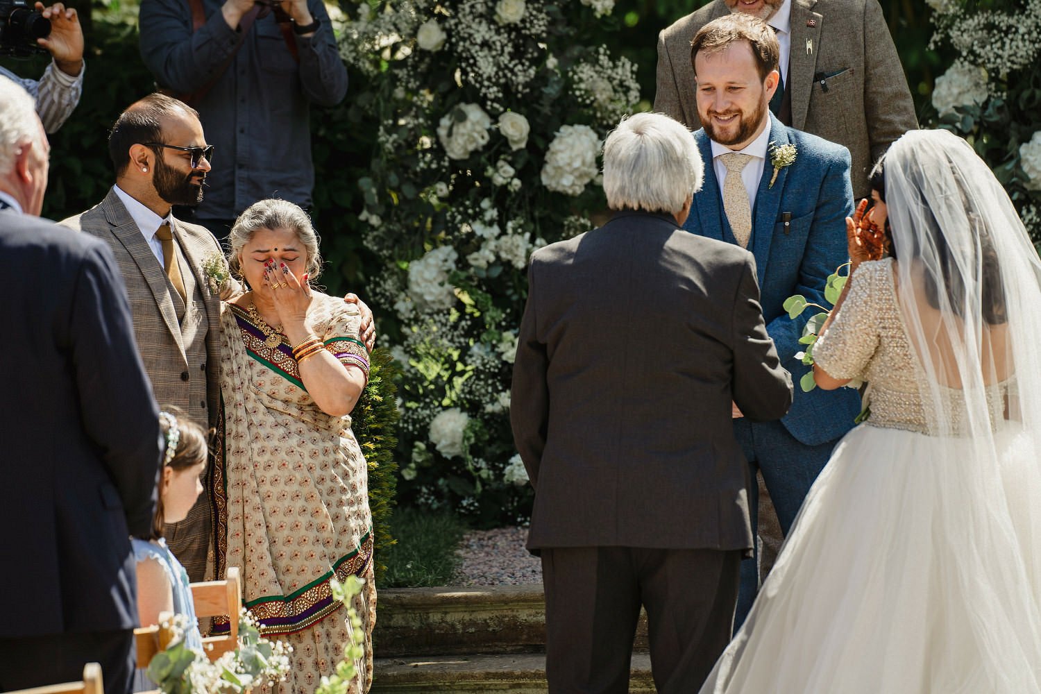  Heena and AndrewÕs humanist outdoor wedding in Larchfield Estate.  
