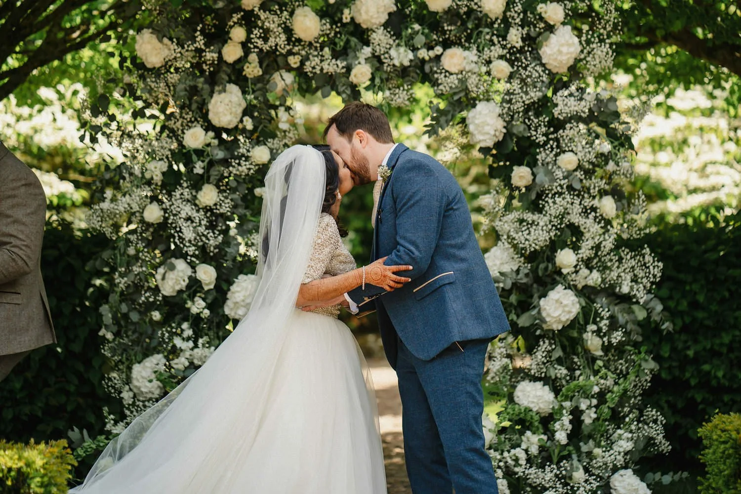  Heena and AndrewÕs humanist outdoor wedding in Larchfield Estate.  