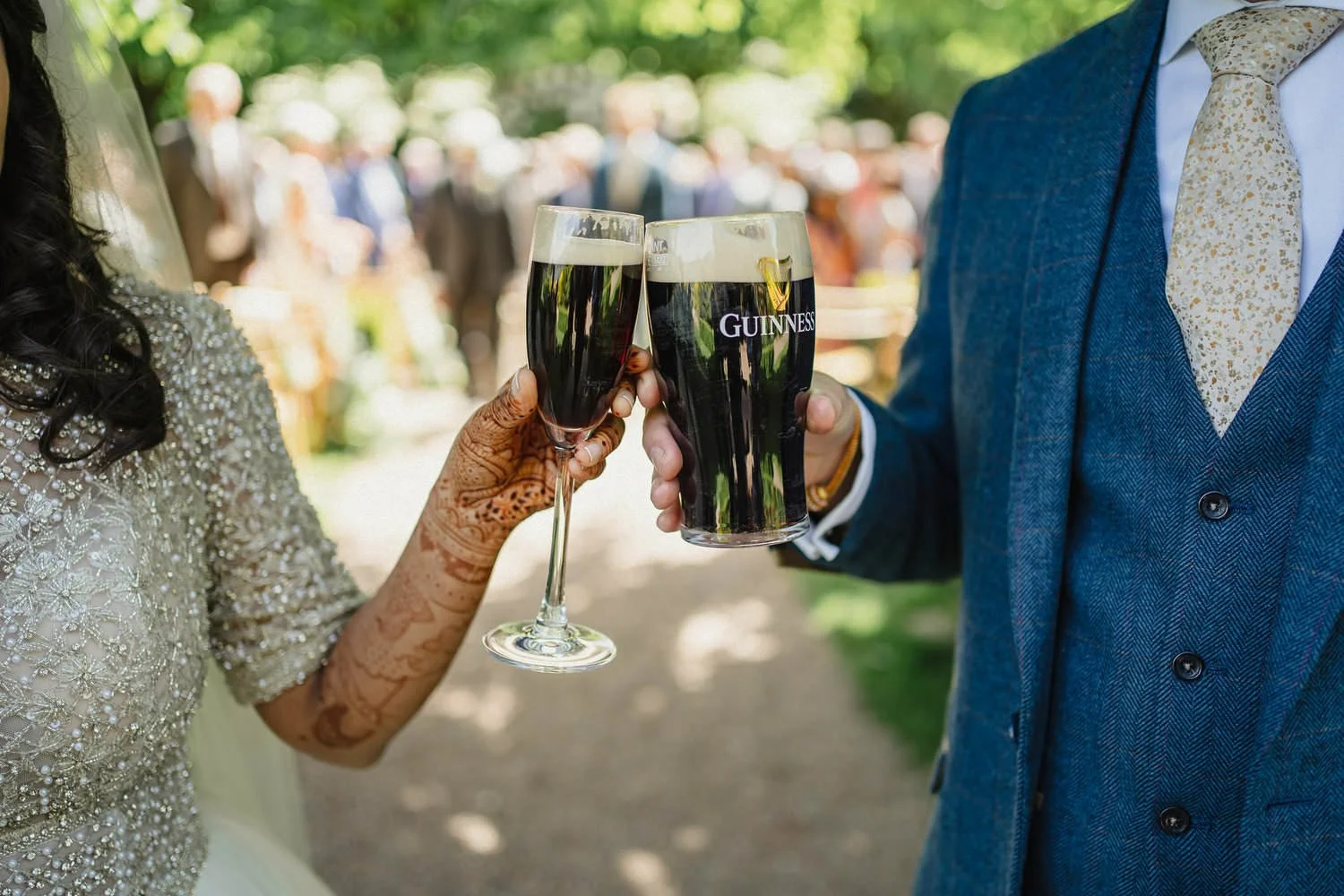  Heena and AndrewÕs humanist outdoor wedding in Larchfield Estate.  