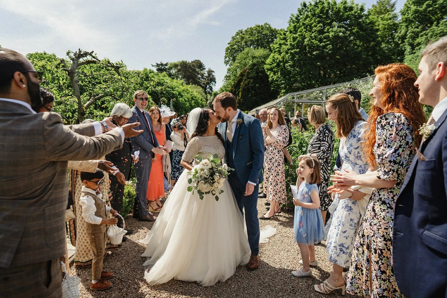  Heena and AndrewÕs humanist outdoor wedding in Larchfield Estate.  