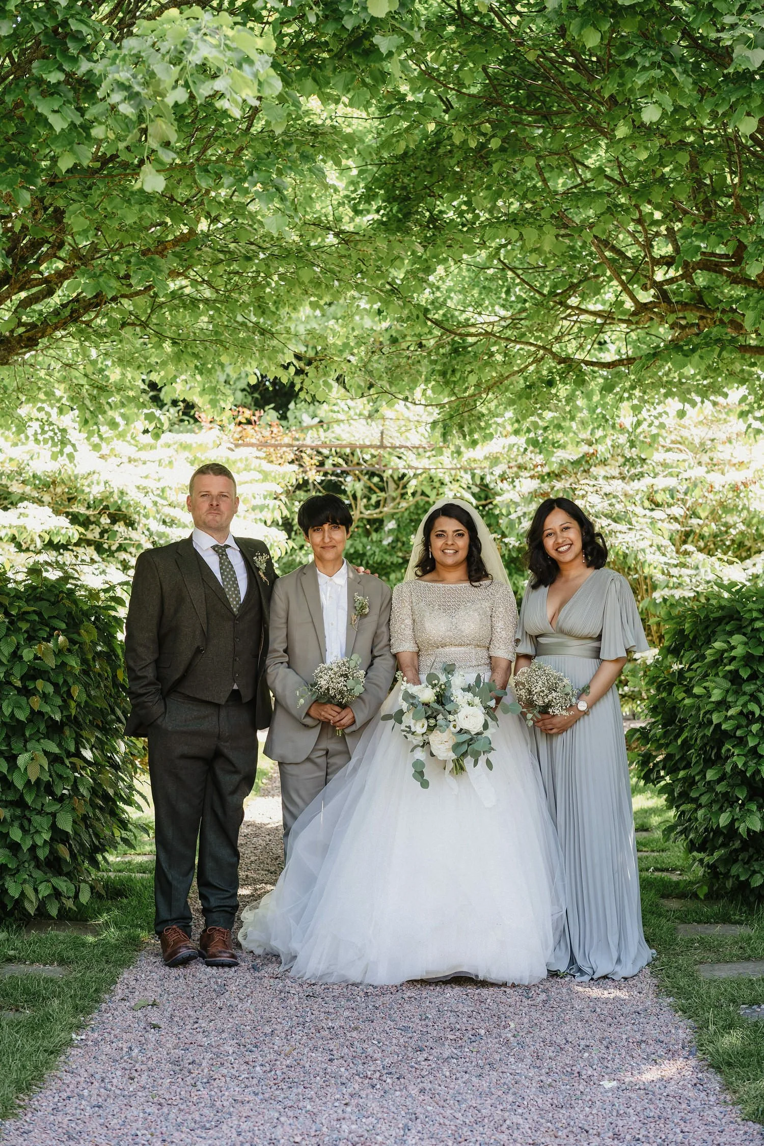  Heena and AndrewÕs humanist outdoor wedding in Larchfield Estate.  