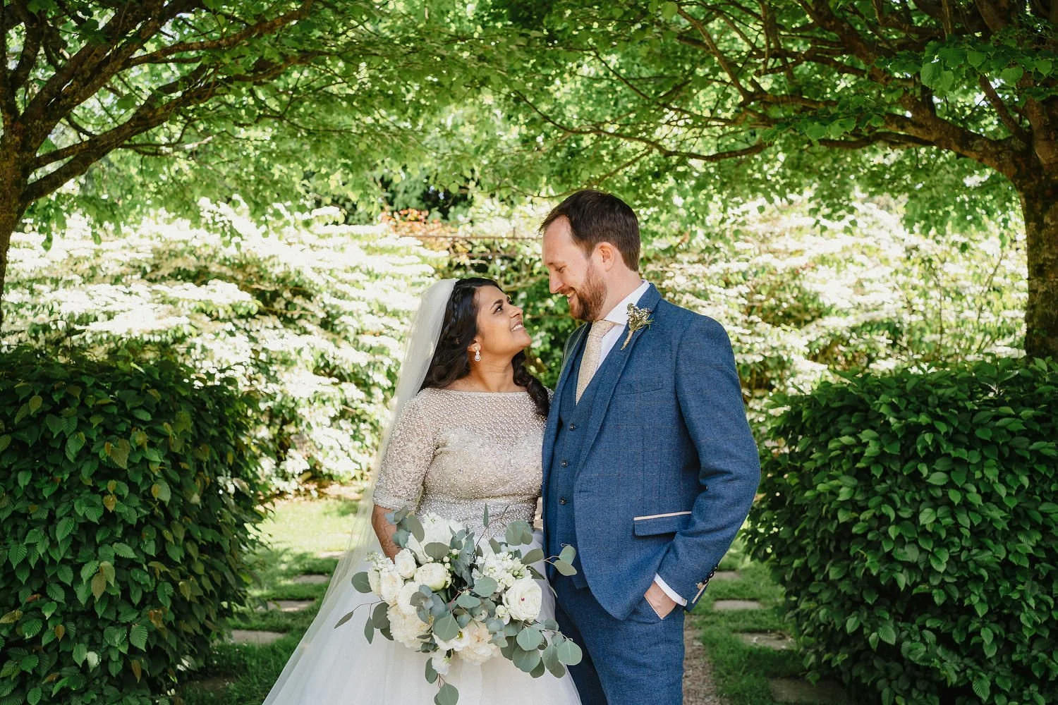  Heena and AndrewÕs humanist outdoor wedding in Larchfield Estate.  