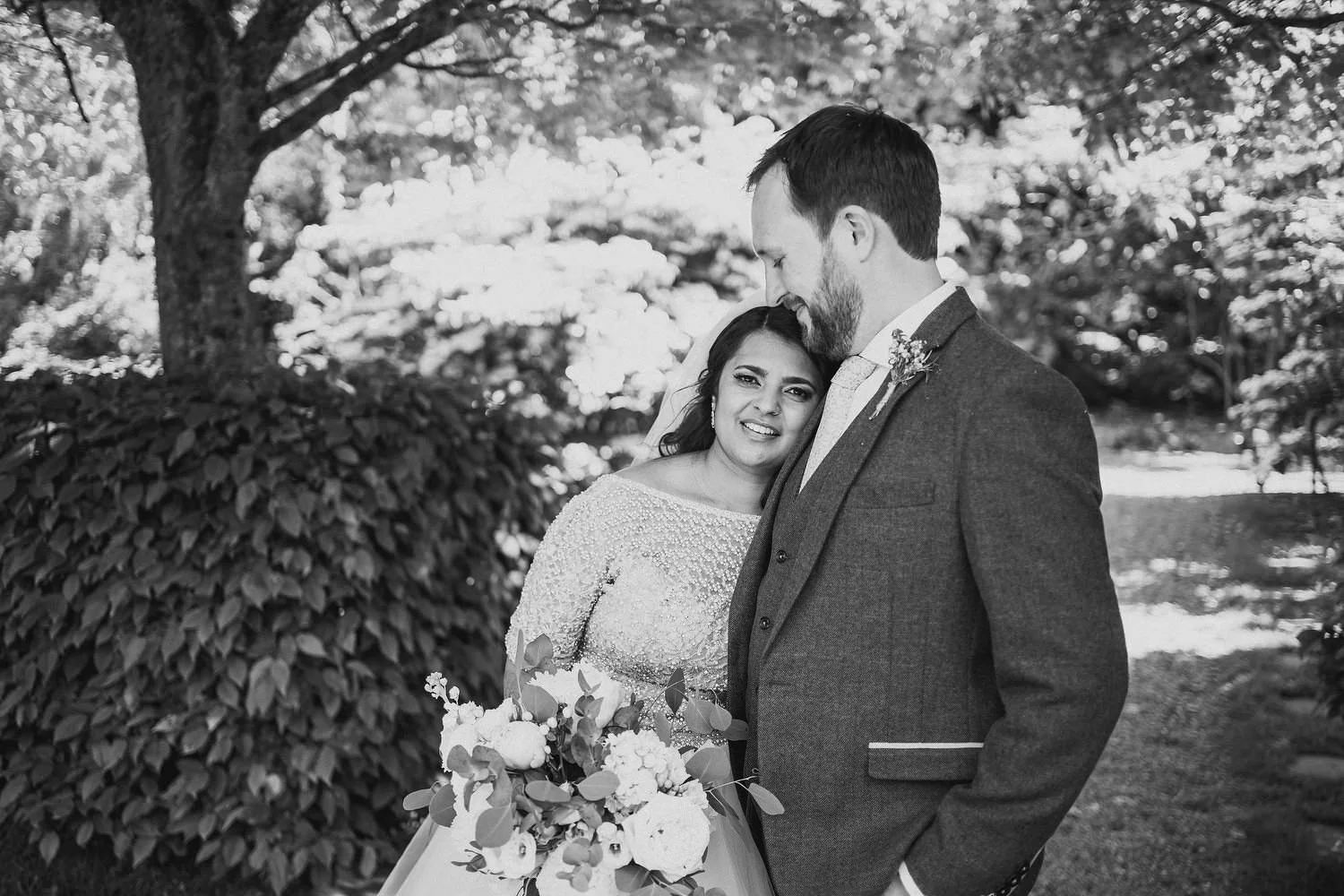  Heena and AndrewÕs humanist outdoor wedding in Larchfield Estate.  