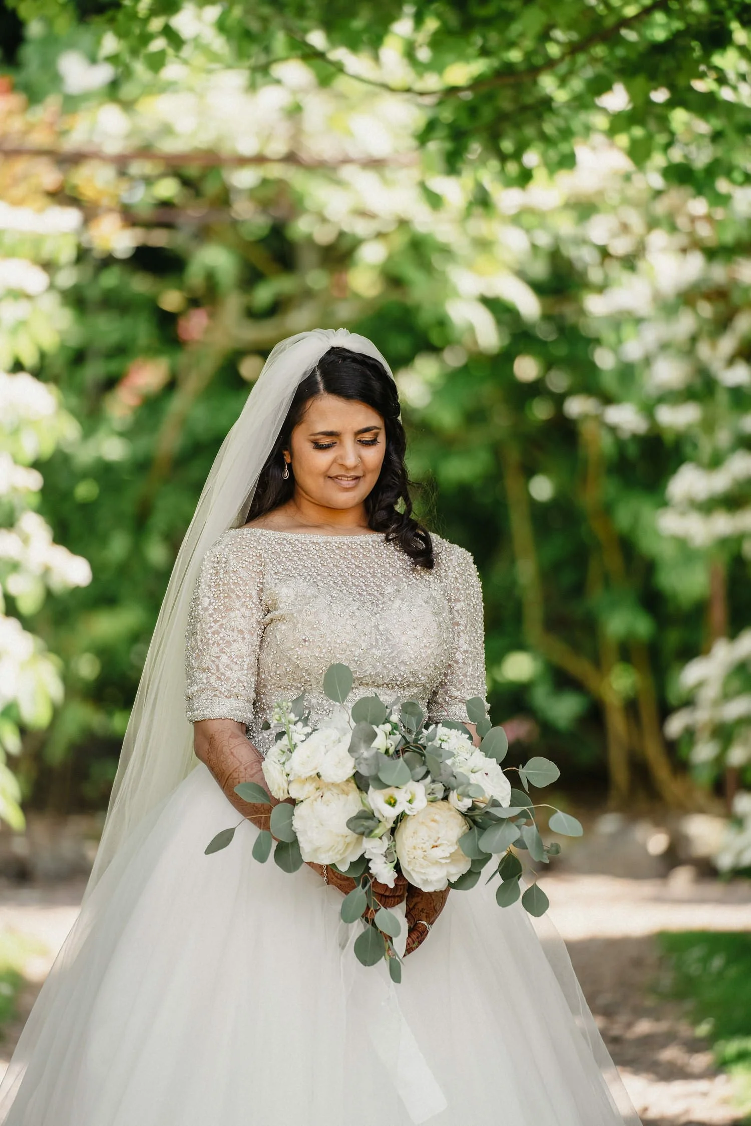  Heena and AndrewÕs humanist outdoor wedding in Larchfield Estate.  