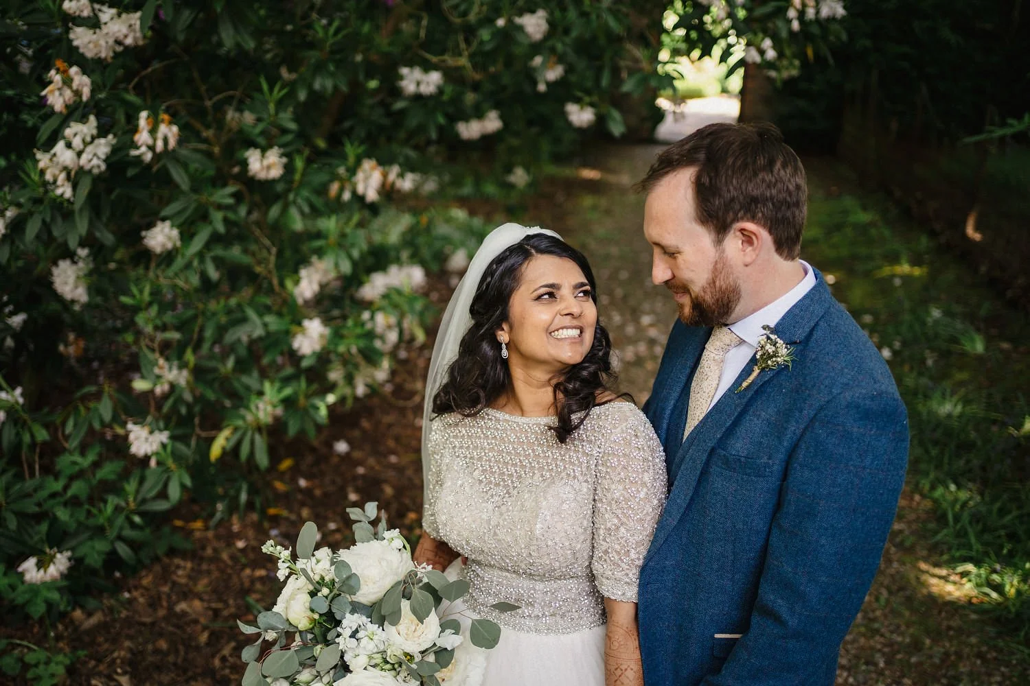  Heena and AndrewÕs humanist outdoor wedding in Larchfield Estate.  