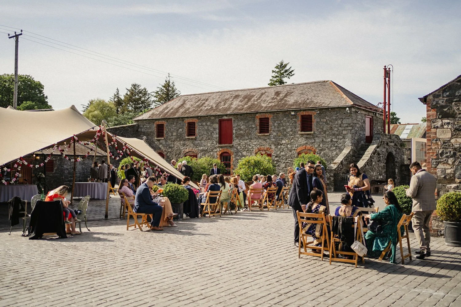  Heena and AndrewÕs humanist outdoor wedding in Larchfield Estate.  
