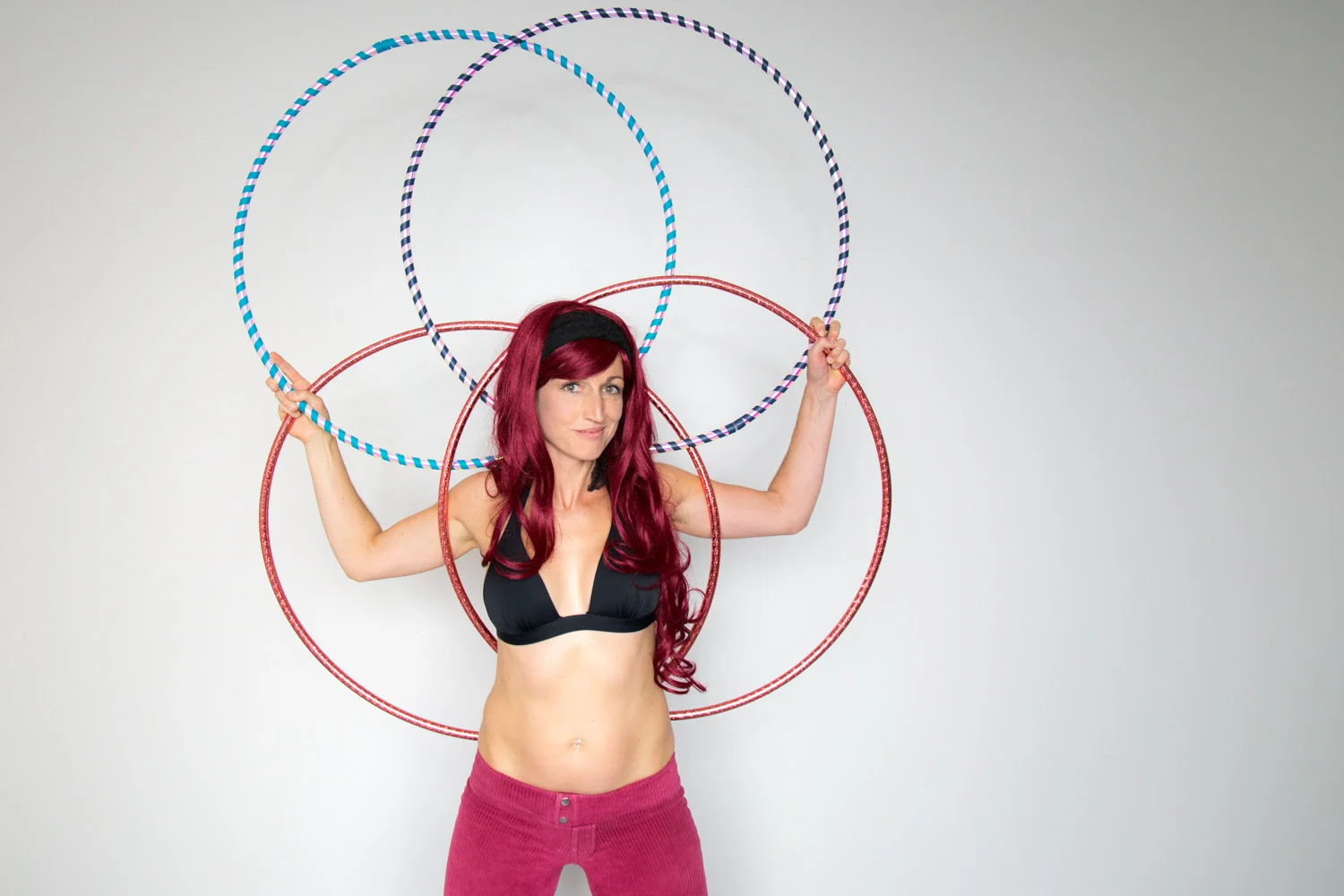 Double Hoops and flaming red hair