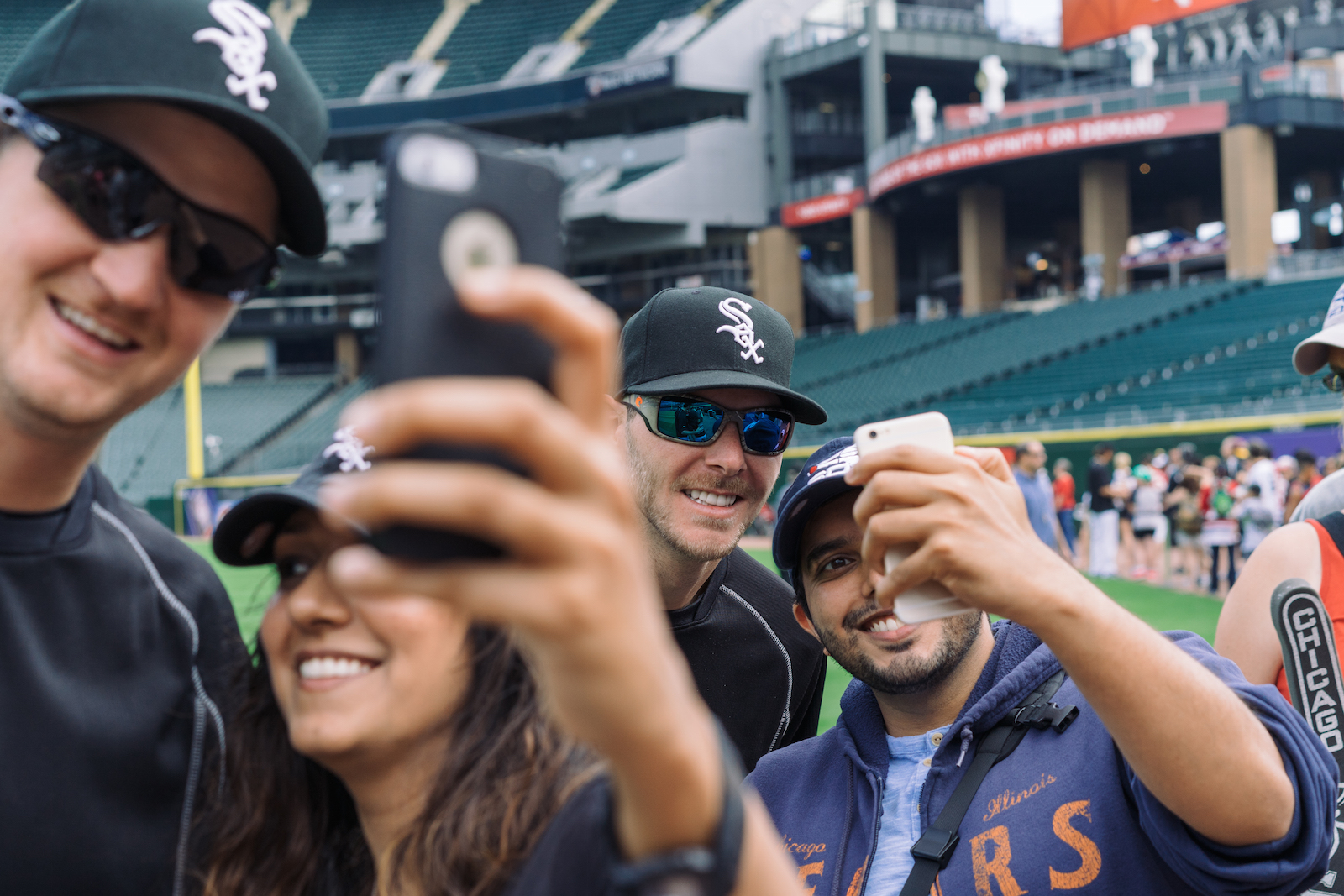 They don't appear to be saying "cheese."