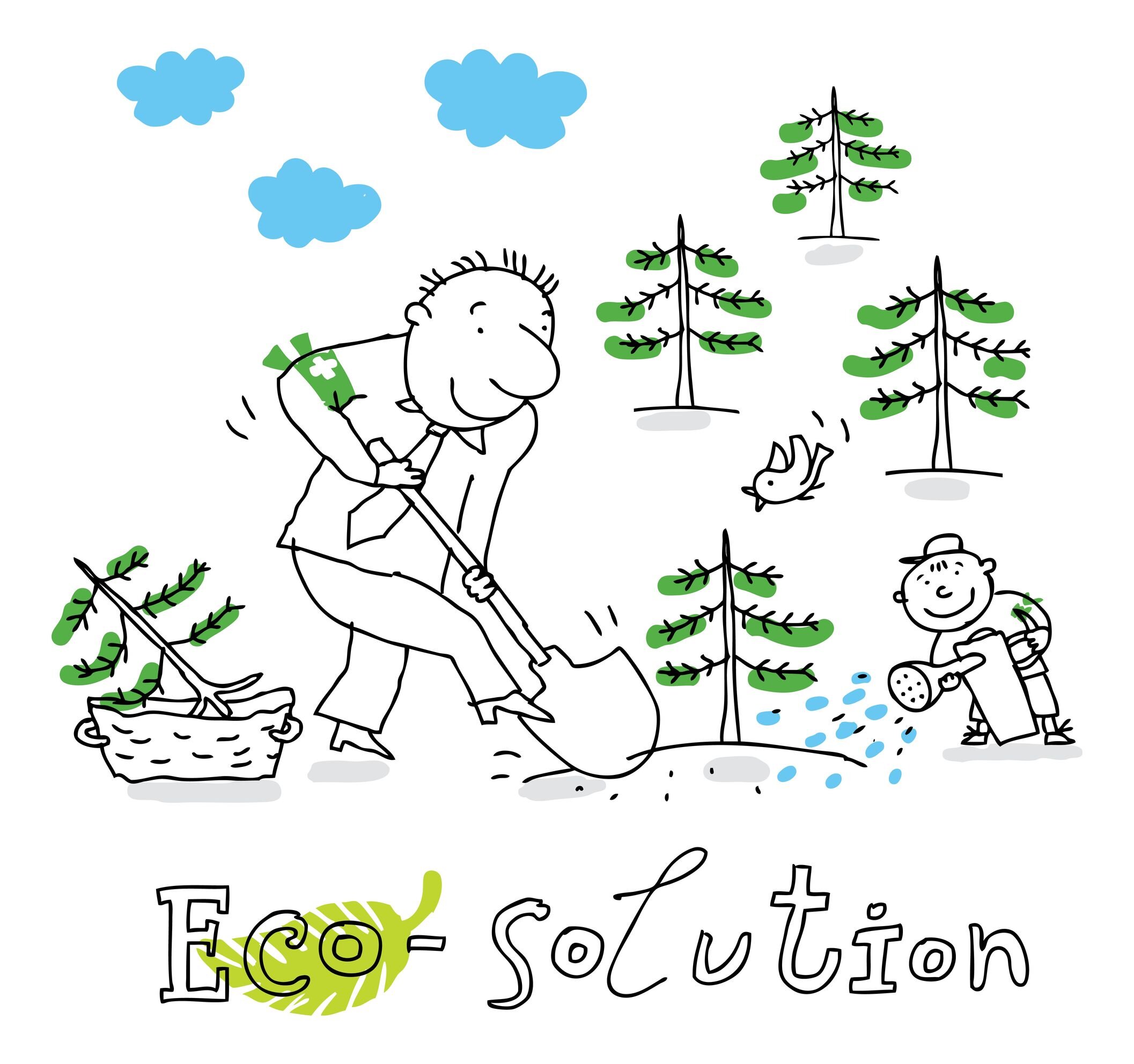  12380800 - eco solution; ecology and environment protection, vector drawing ; isolated on background. 