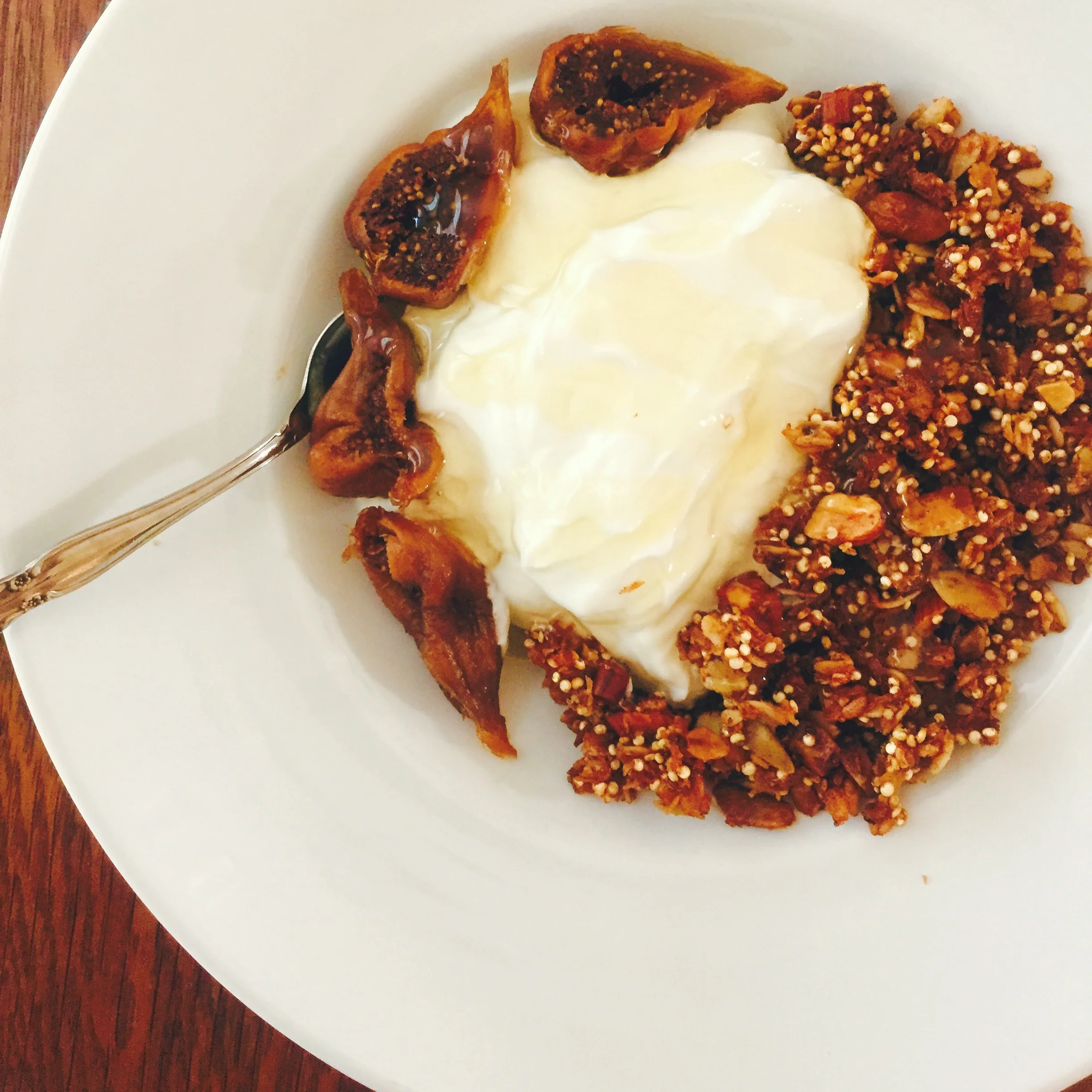 Here it is on top of yogurt with dried figs and a drizzle of agave. 
