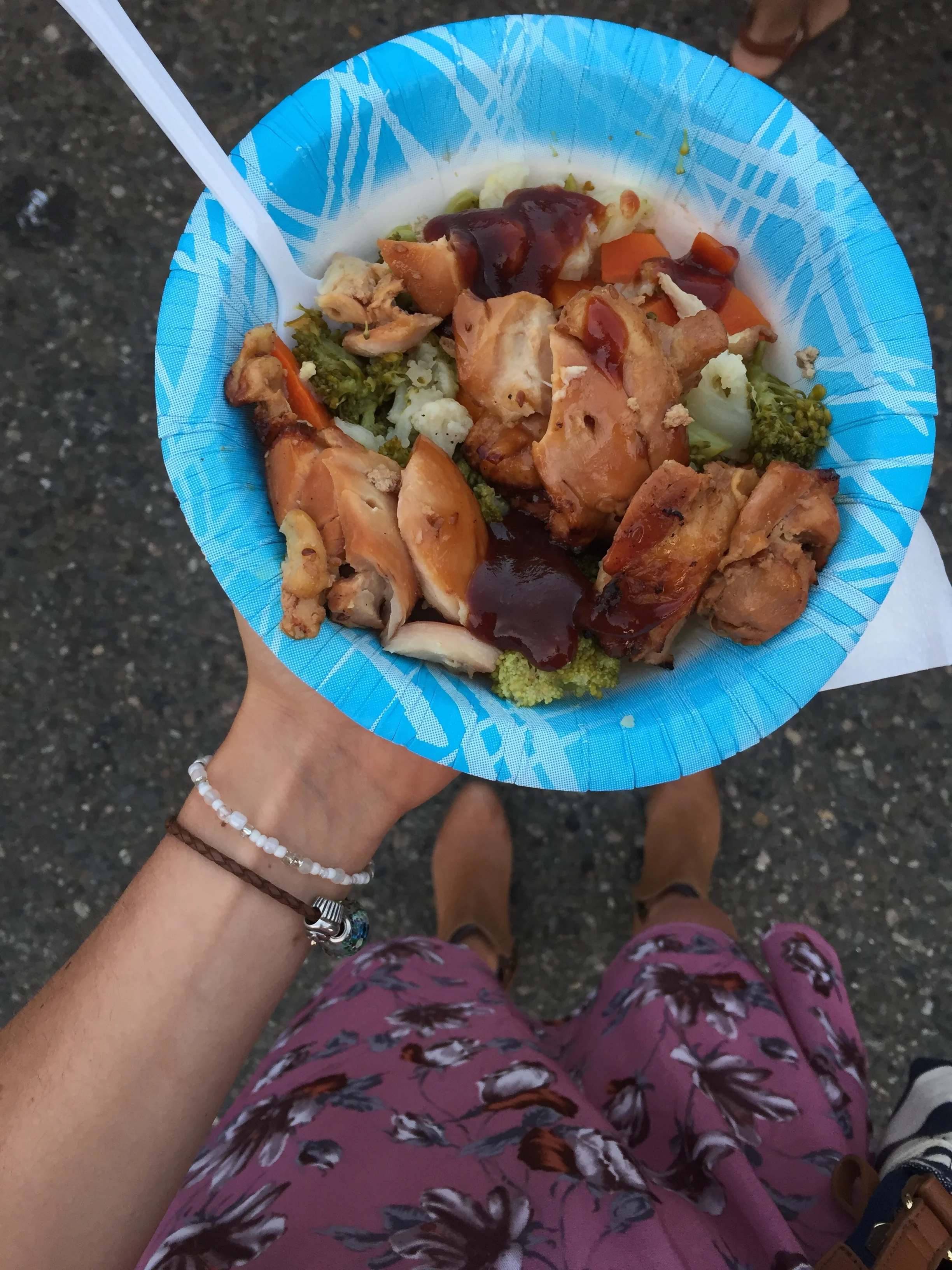 grilled chicken teriyaki bowl from the Downtown SLO Farmers' Market