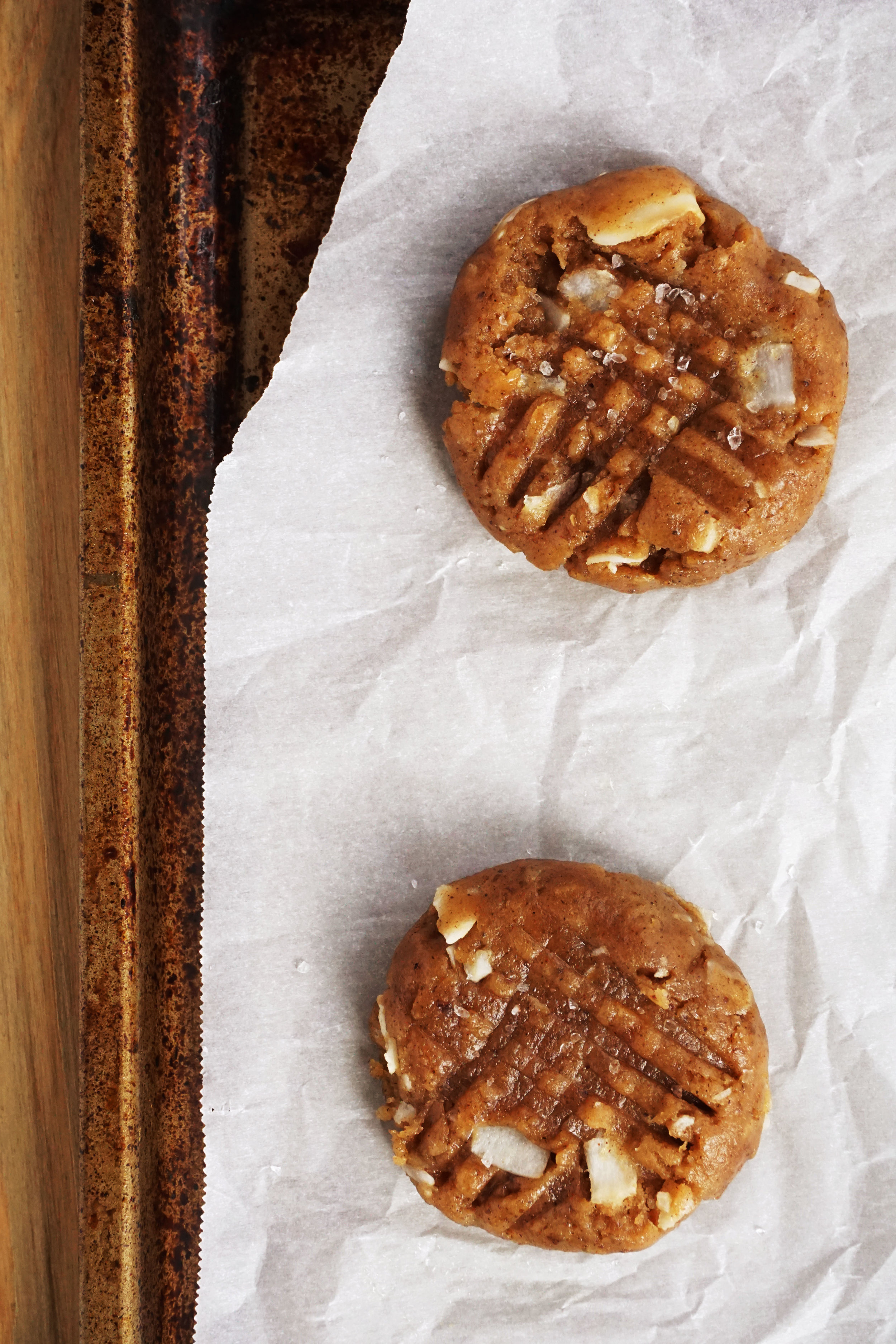 Soft Maple Cinnamon and Coconut Tahini Cookies (Vegan)