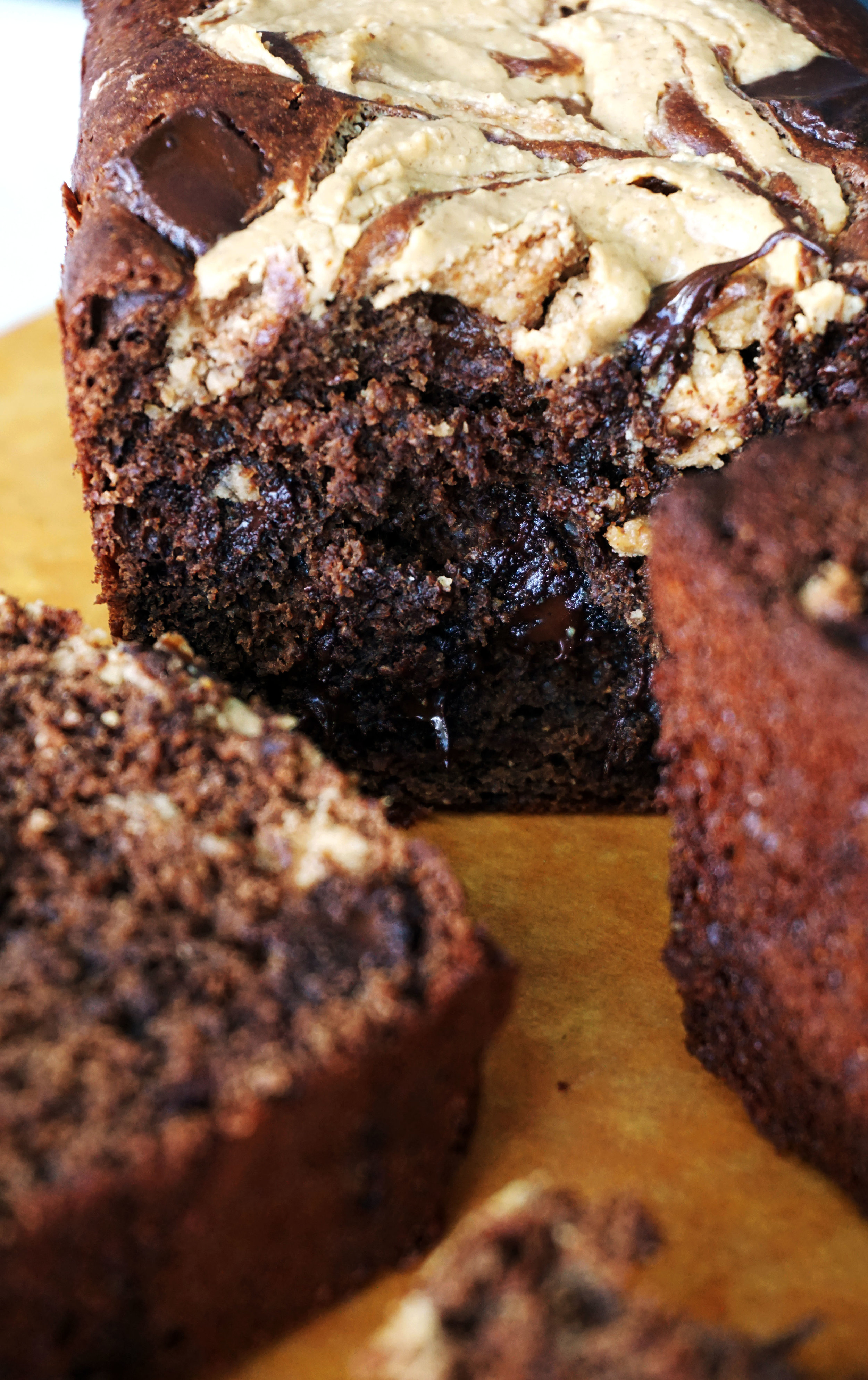 Peanut Butter Swirl Chocolate Banana Bread (GF, Grain-free)