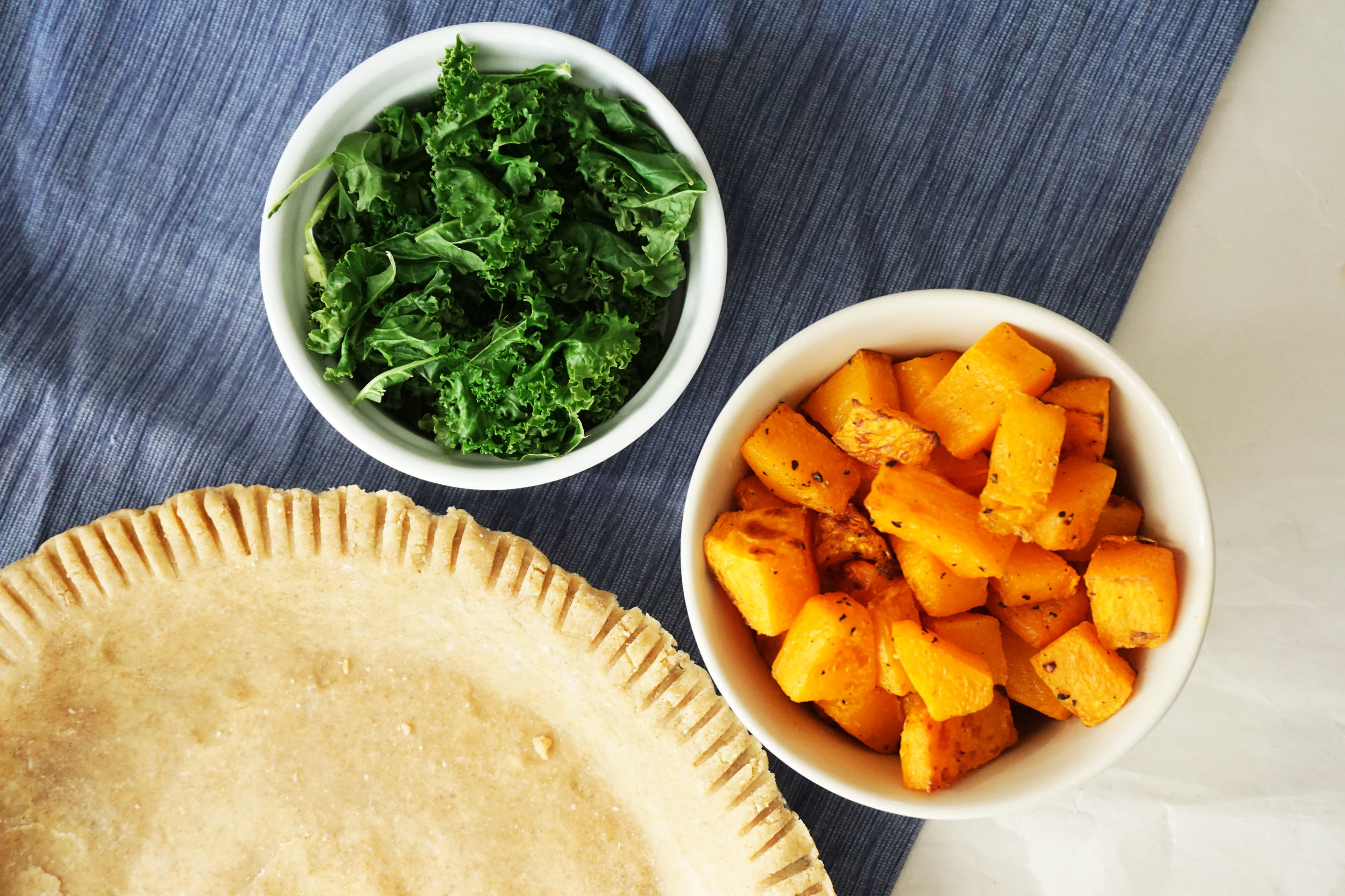 Roasted Butternut Squash and Kale Quiche
