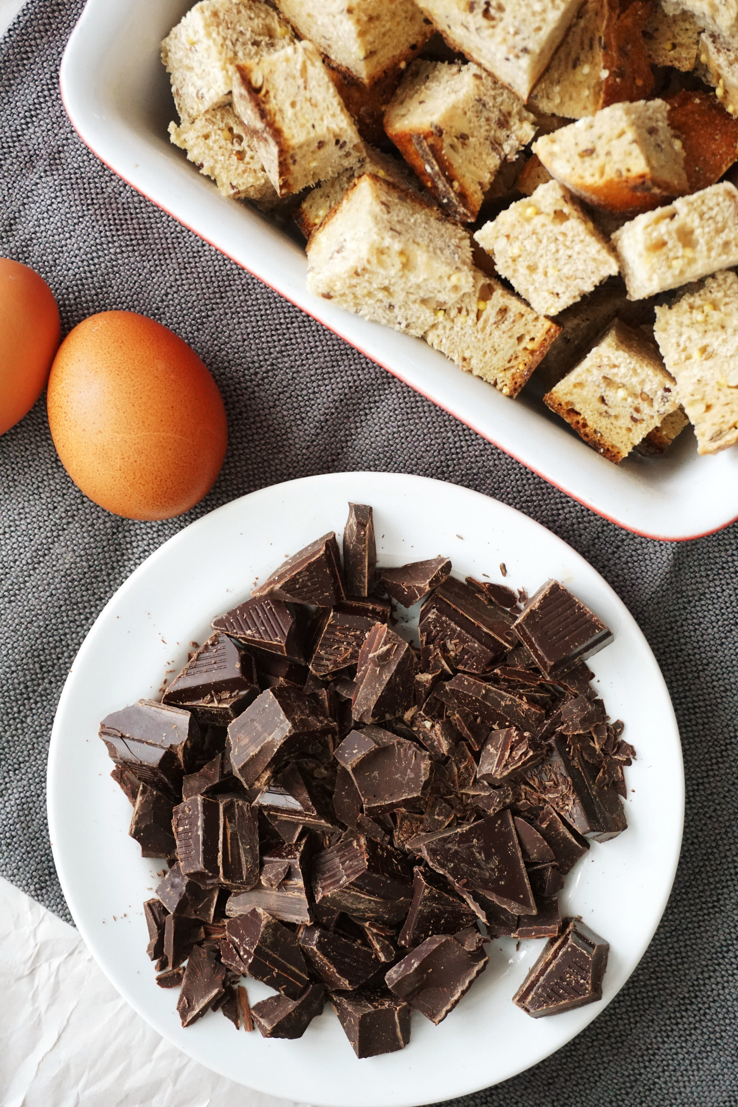 Chocolate-Chunk Whole-Grain Bread Pudding