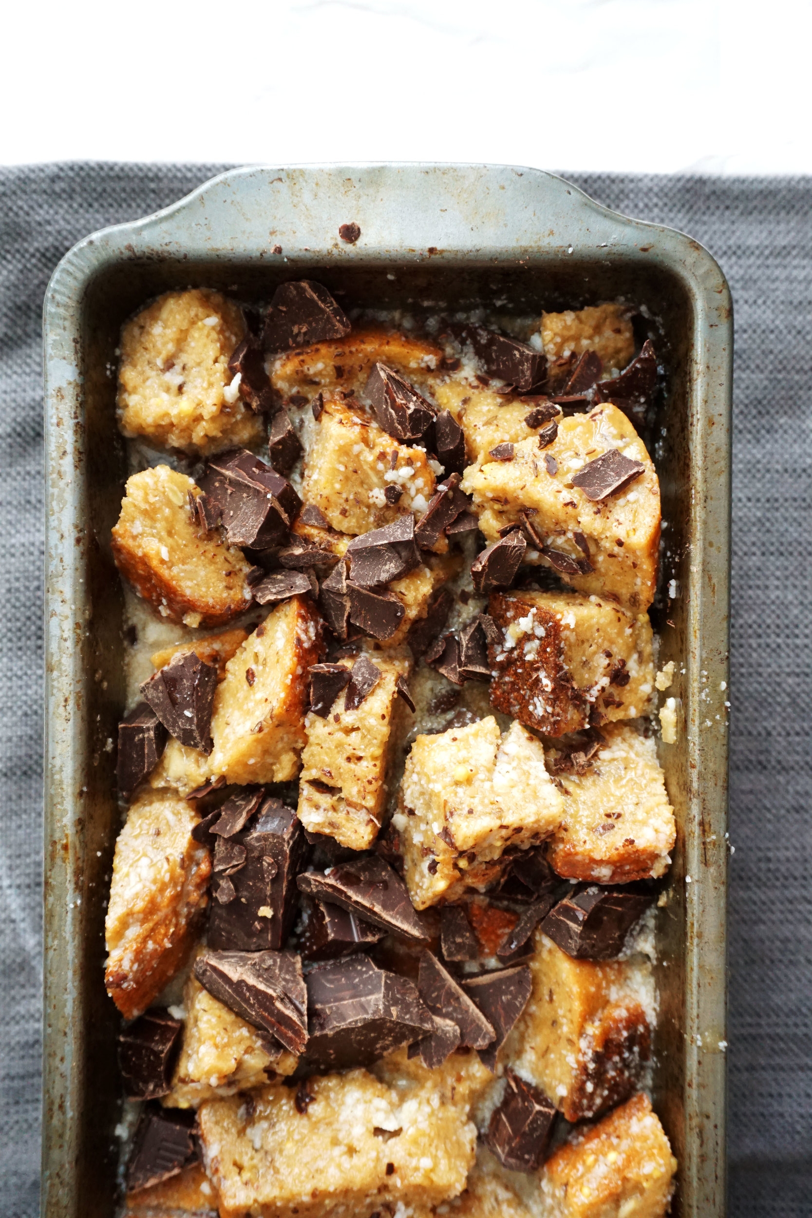 Chocolate-Chunk Whole-Grain Bread Pudding