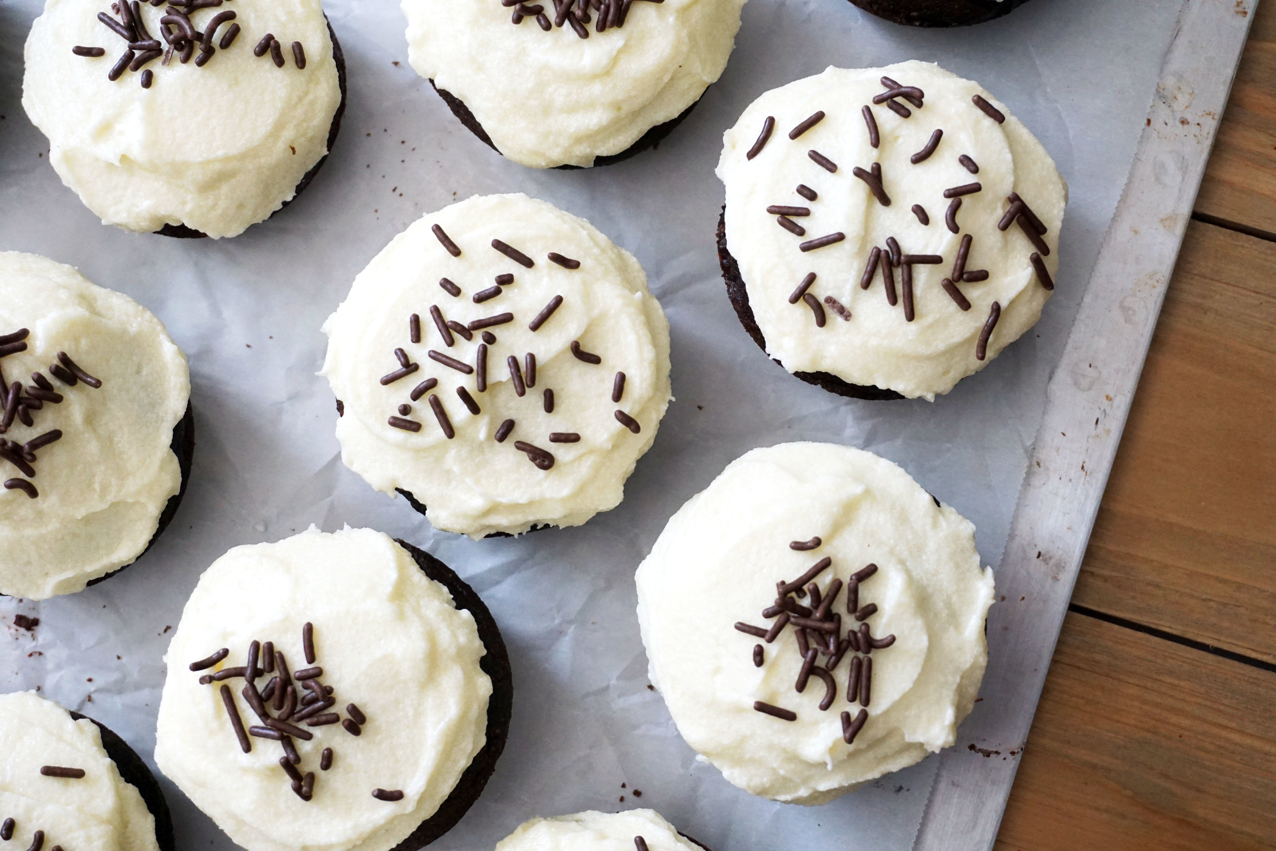 Dark Red Velvet Cupcakes with Cream Cheese Frosting (Secret Ingredient!)