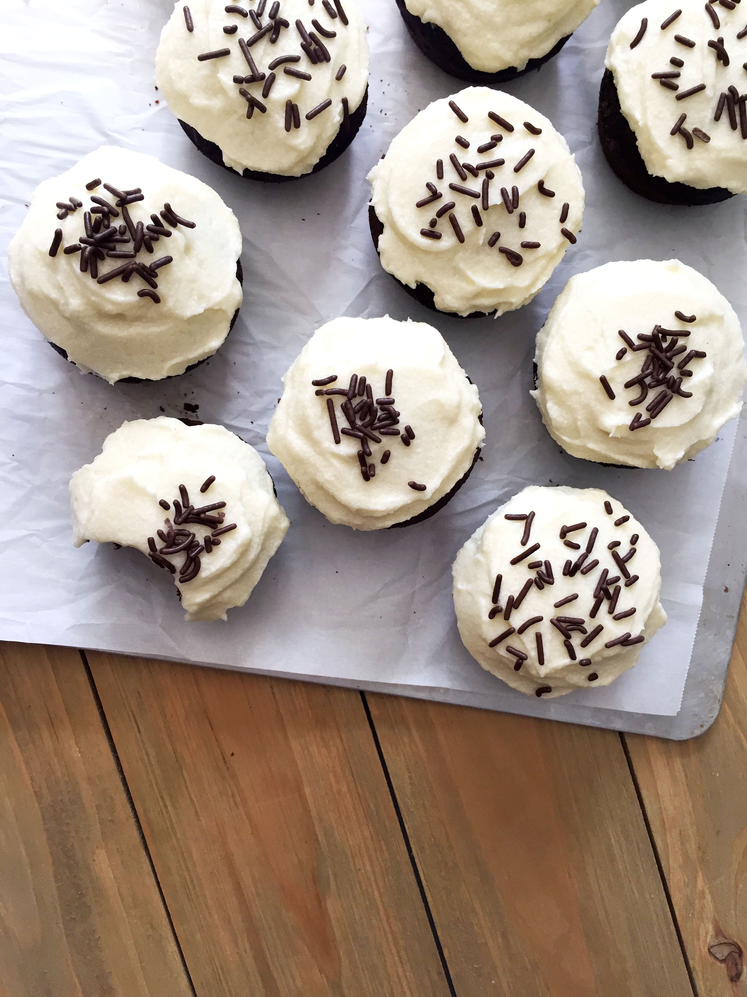 Dark Red Velvet Cupcakes with Cream Cheese Frosting (Secret Ingredient!)