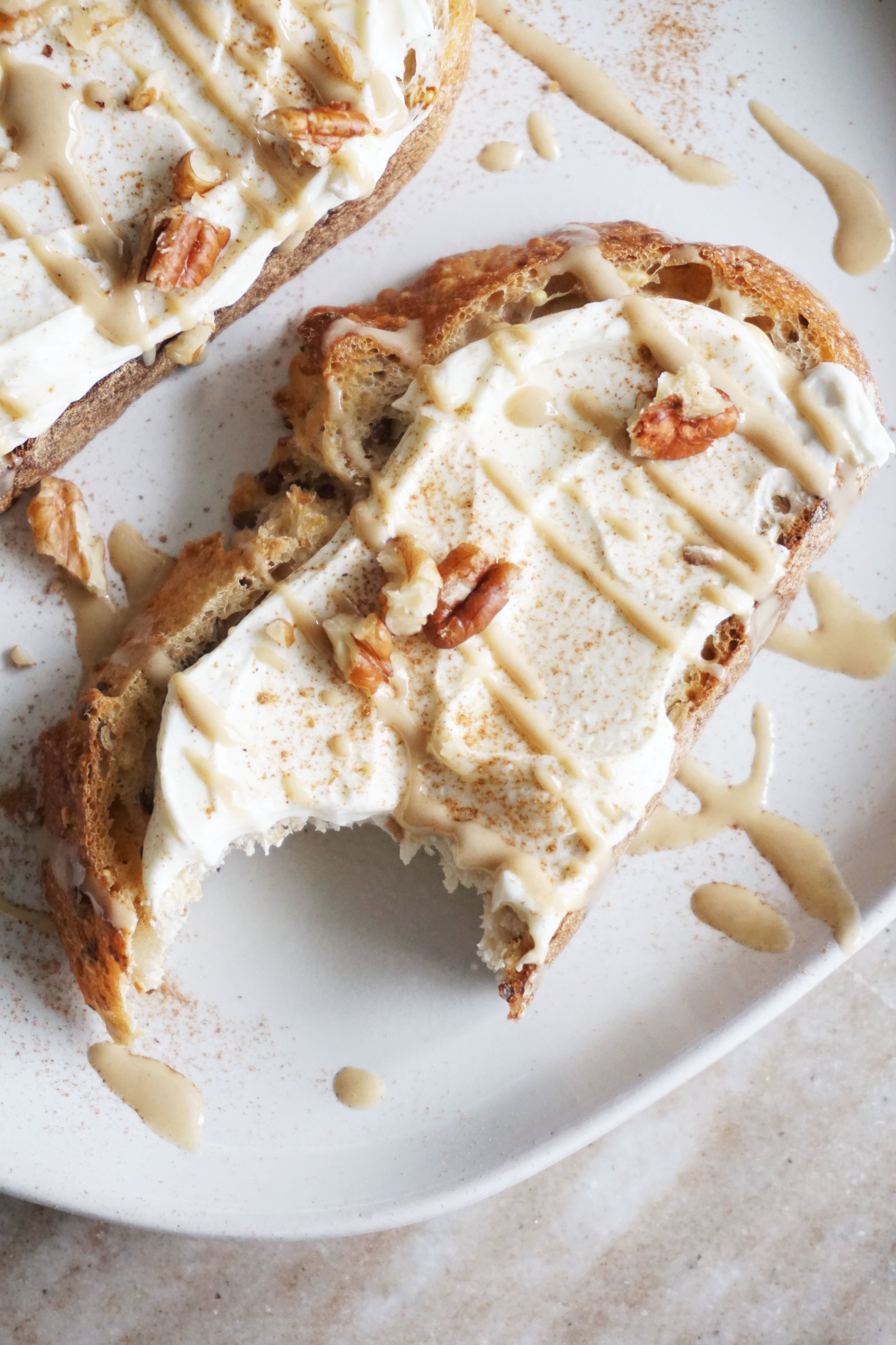 Honey Nut Cinnamon Cream Cheese Toast