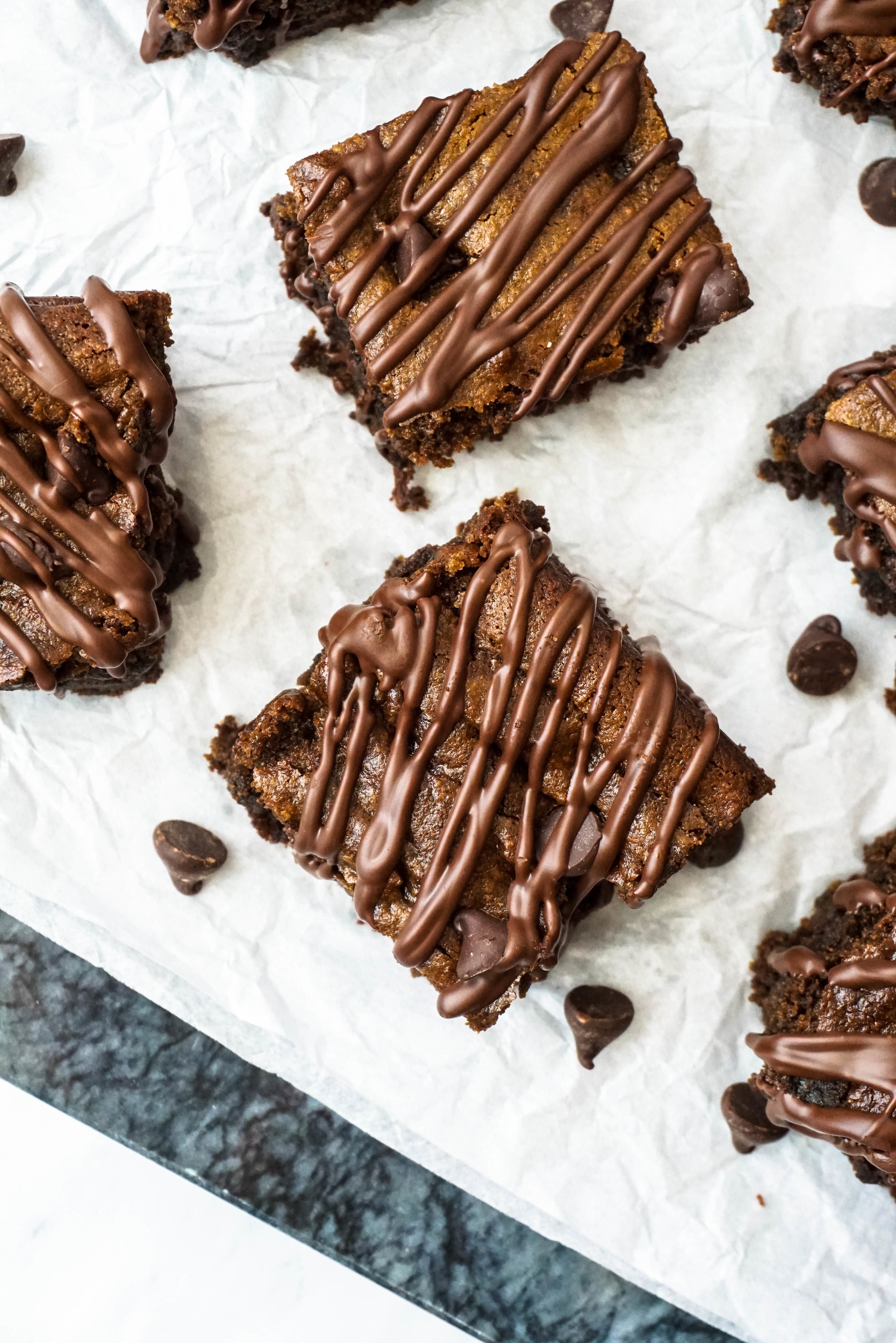 Chocolate Chip Tahini Cookie Bars (grain-free)