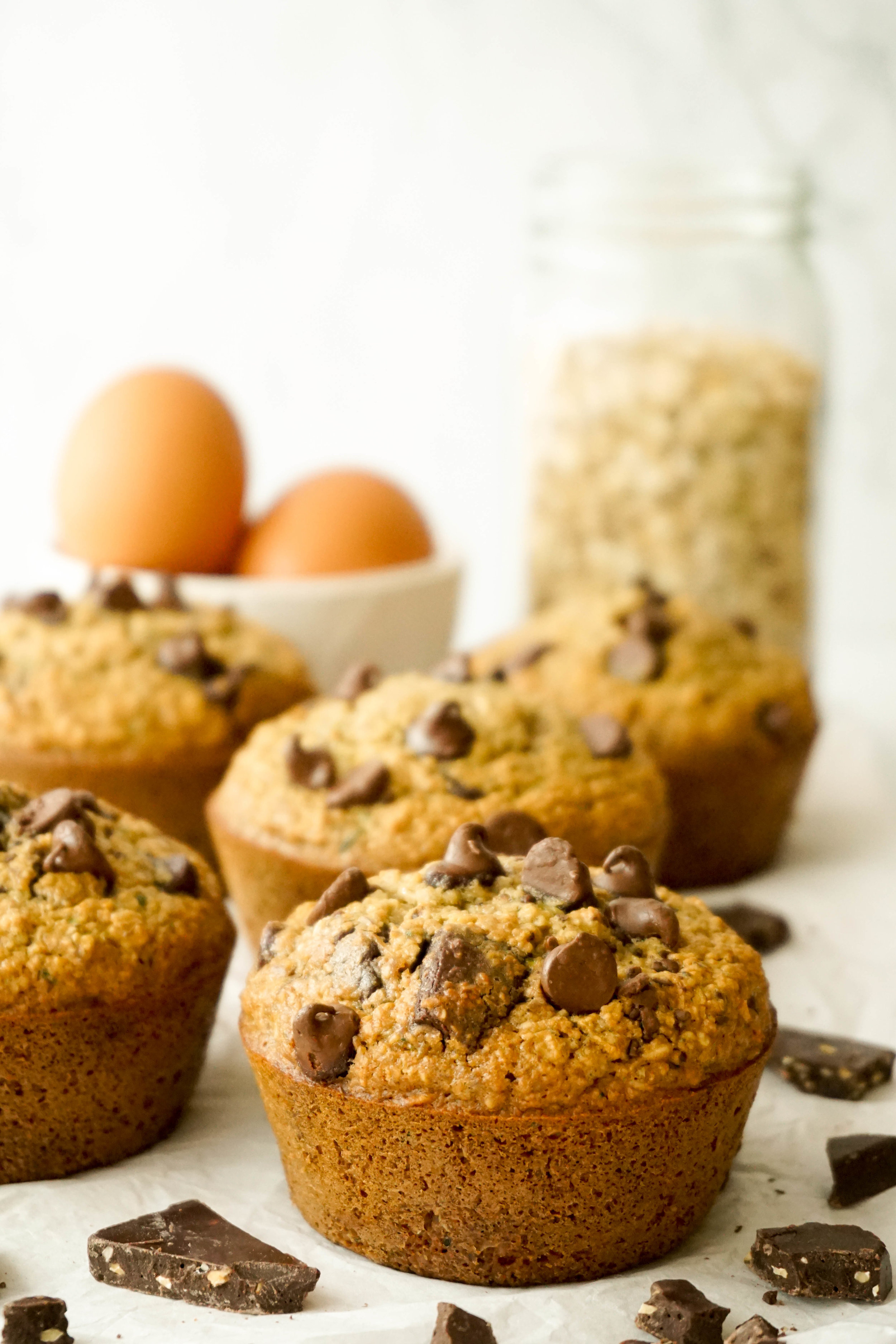 Dark Chocolate Zucchini Bread Muffins (GF, DF)