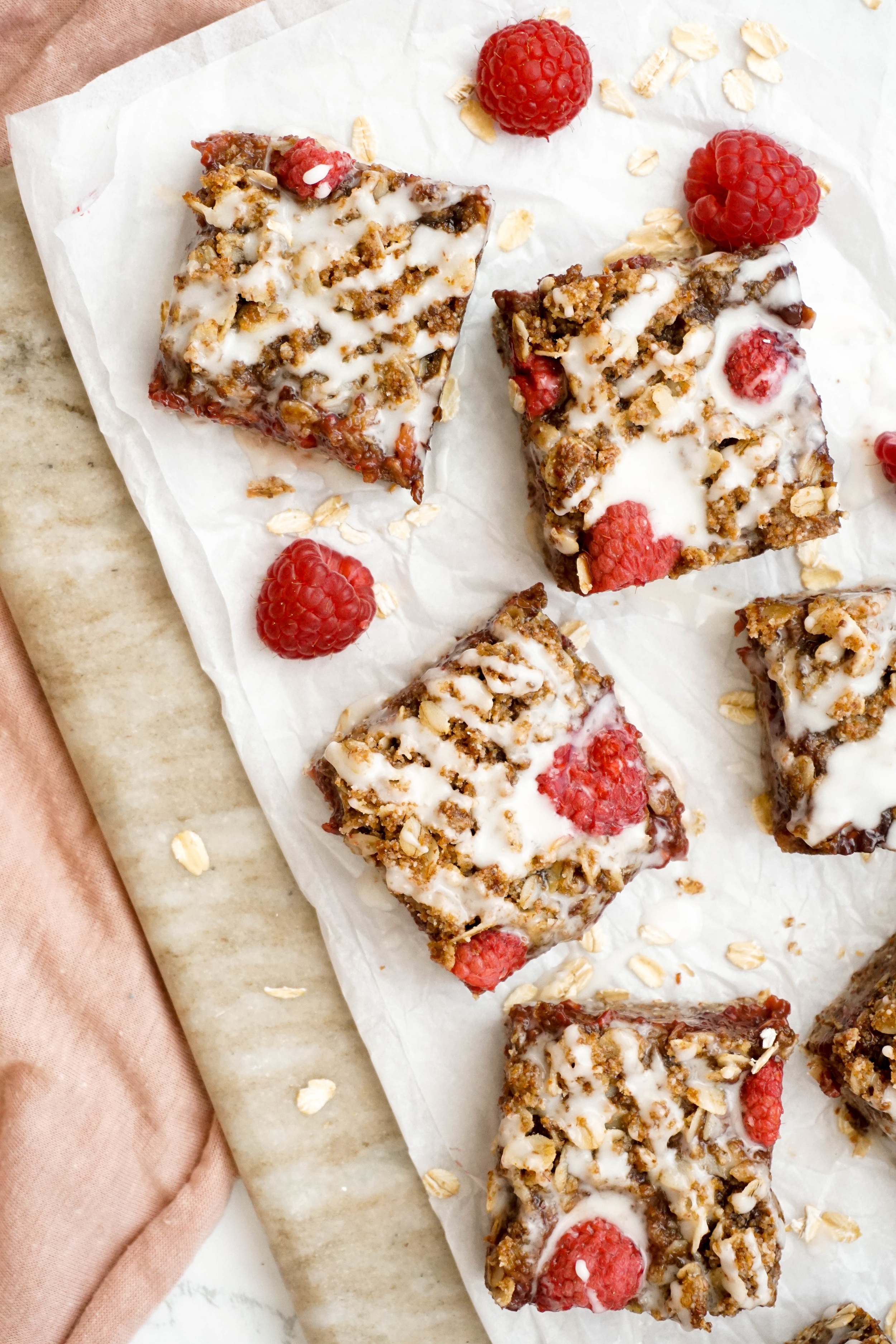 Raspberry Jam Crumble Bars (V, GF)