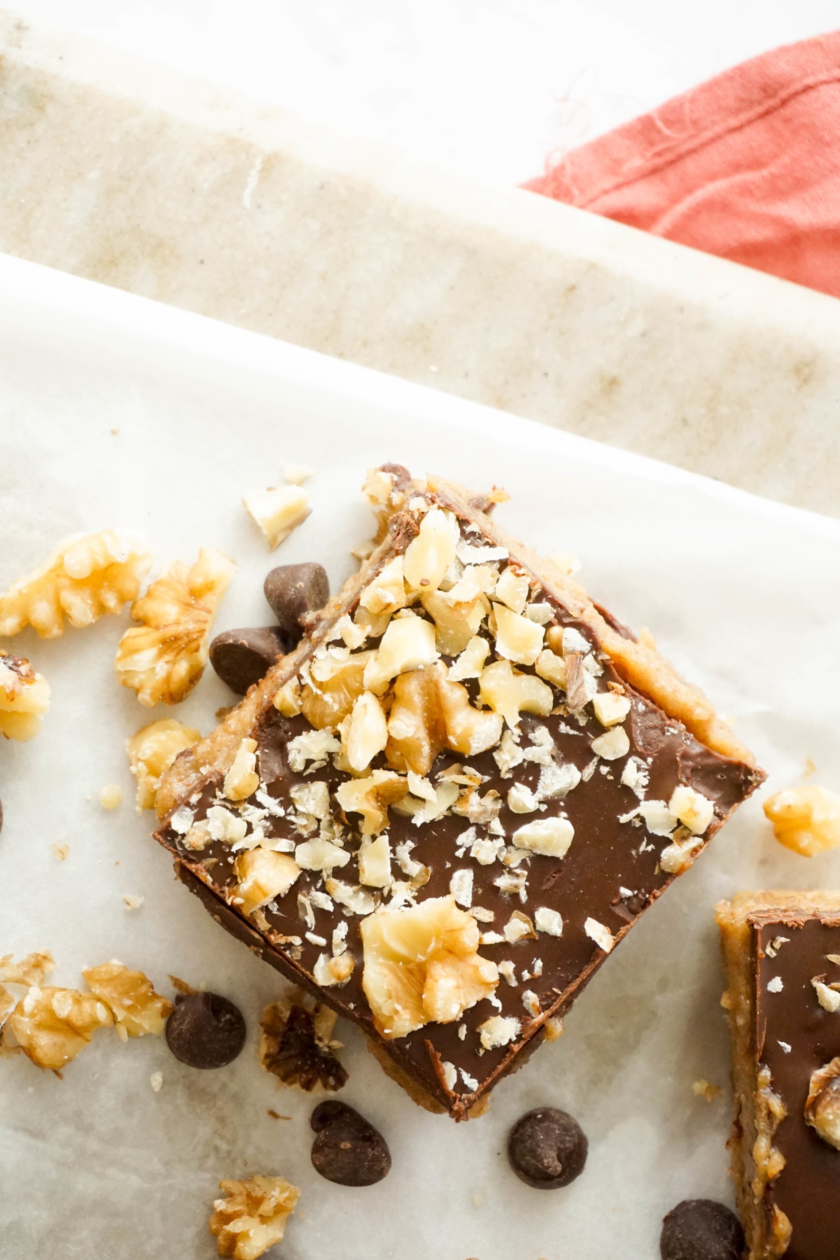 Salted Tahini Caramel Walnut Bars (GF, V)