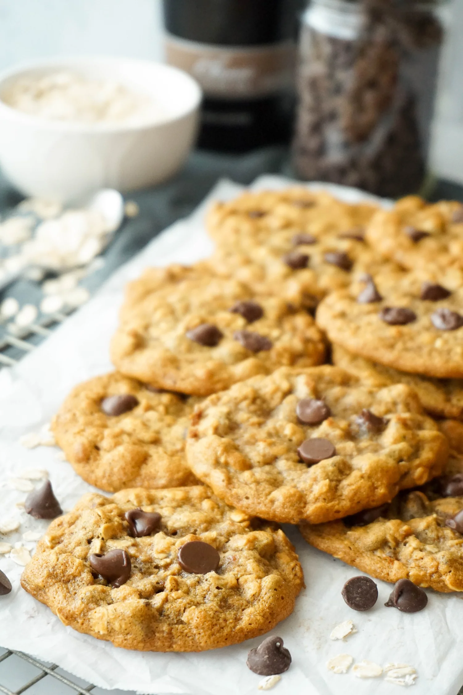 Olive Oil Chocolate Chip Oatmeal Cookies Hungry Haley