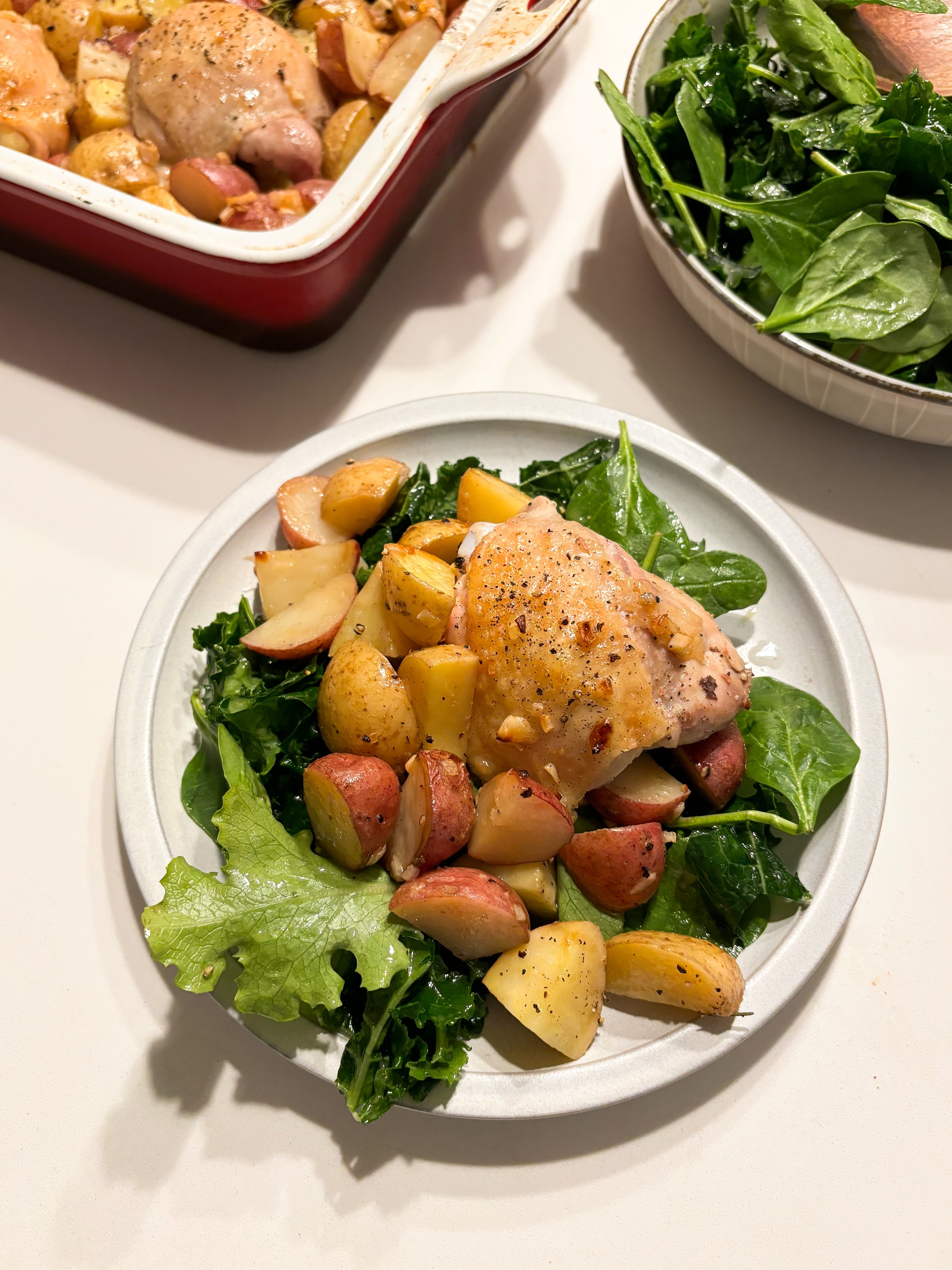 Simple One-Dish Roasted Chicken &amp; Potatoes