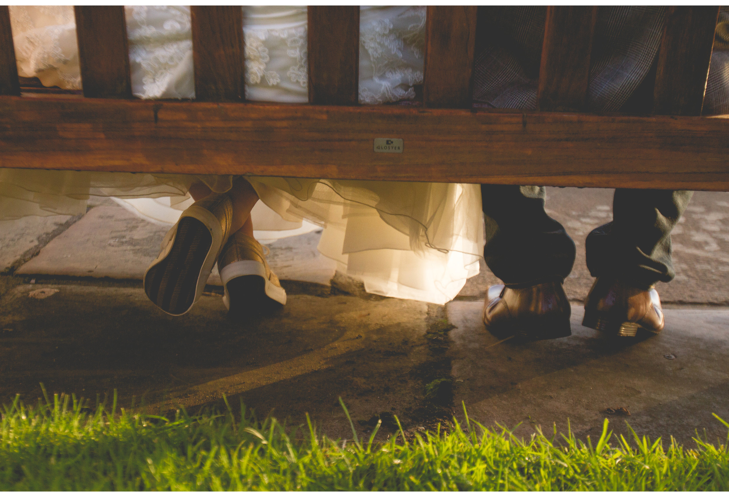 bride and groom wedding shoes Liverpool sunset