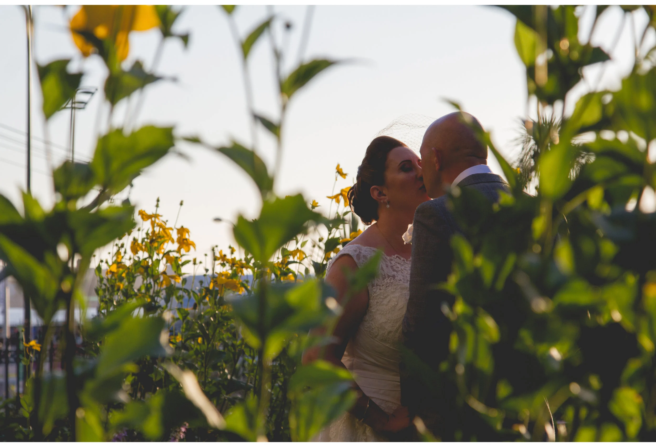 wedding embrace church gardens wedding photography
