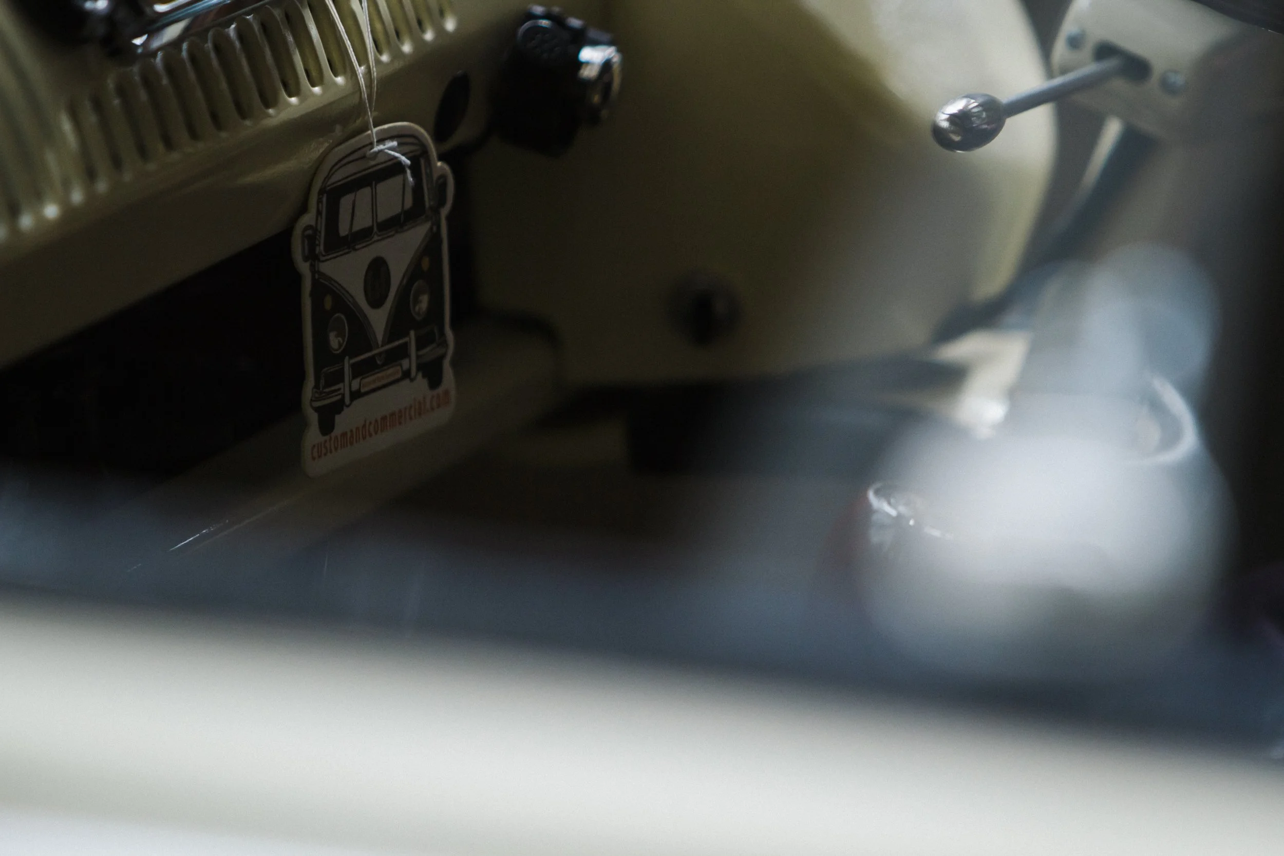 Vintage Charm: A Close-Up of the Camper Van's Details,at Brook Hall, Adding a Touch of Nostalgia and Whimsy to the Wedding Day
