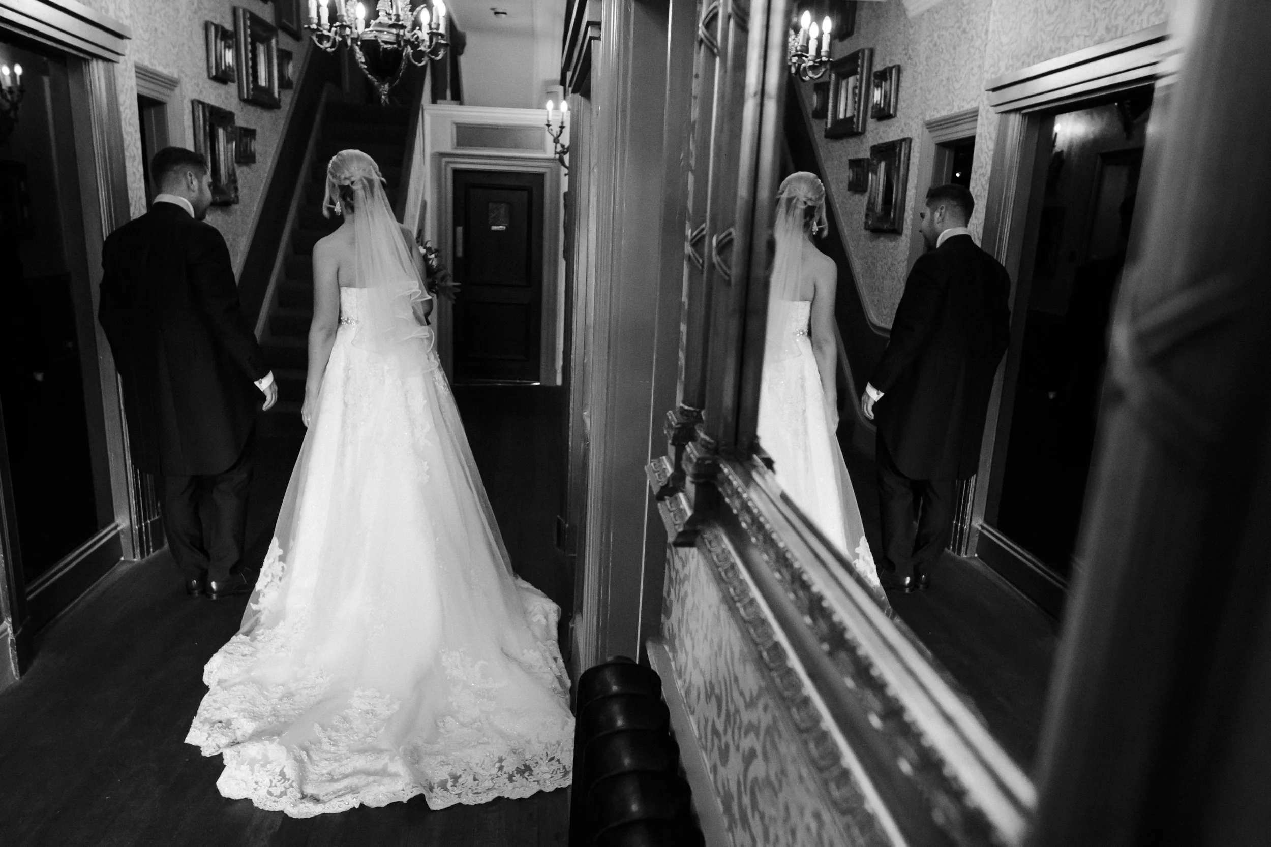 Brook Hall hotel wedding photography awaiting wedding breakfast 