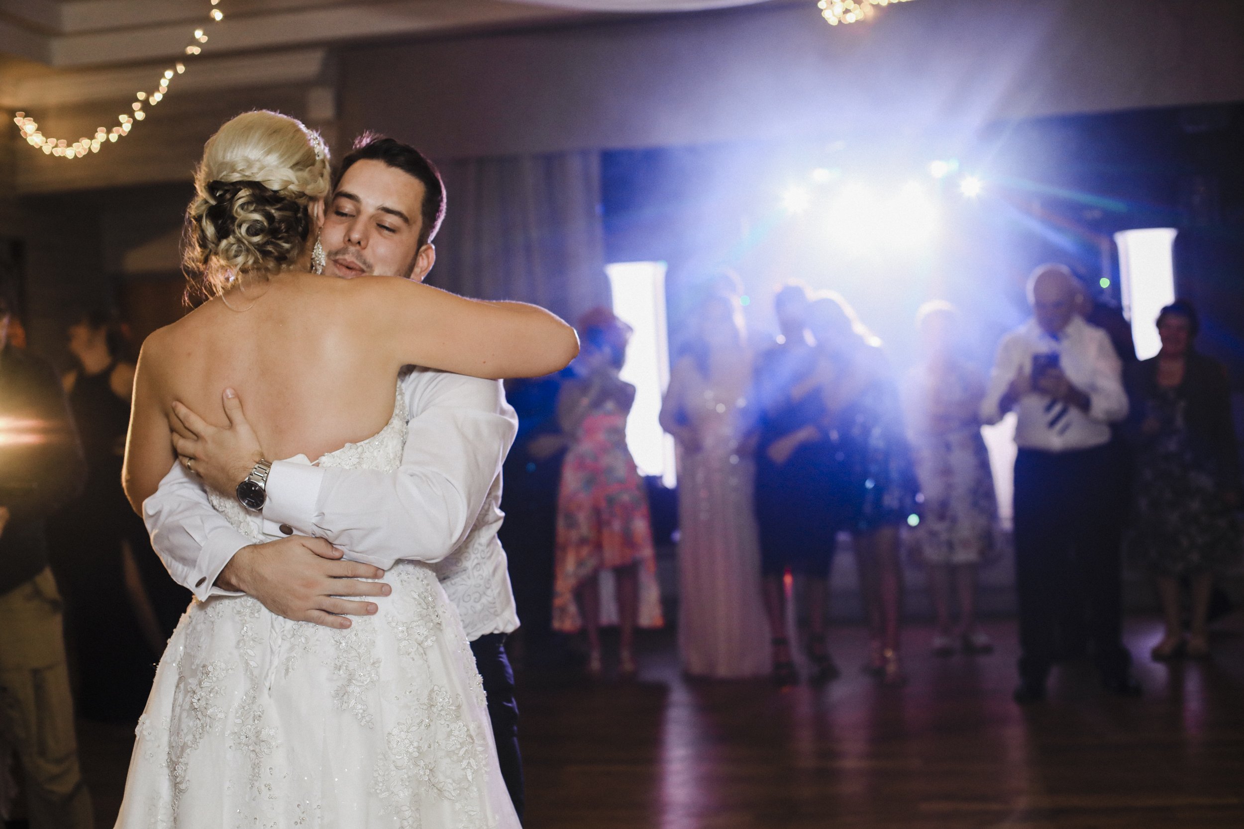 first dace hug Brook Hall hotel wedding photography